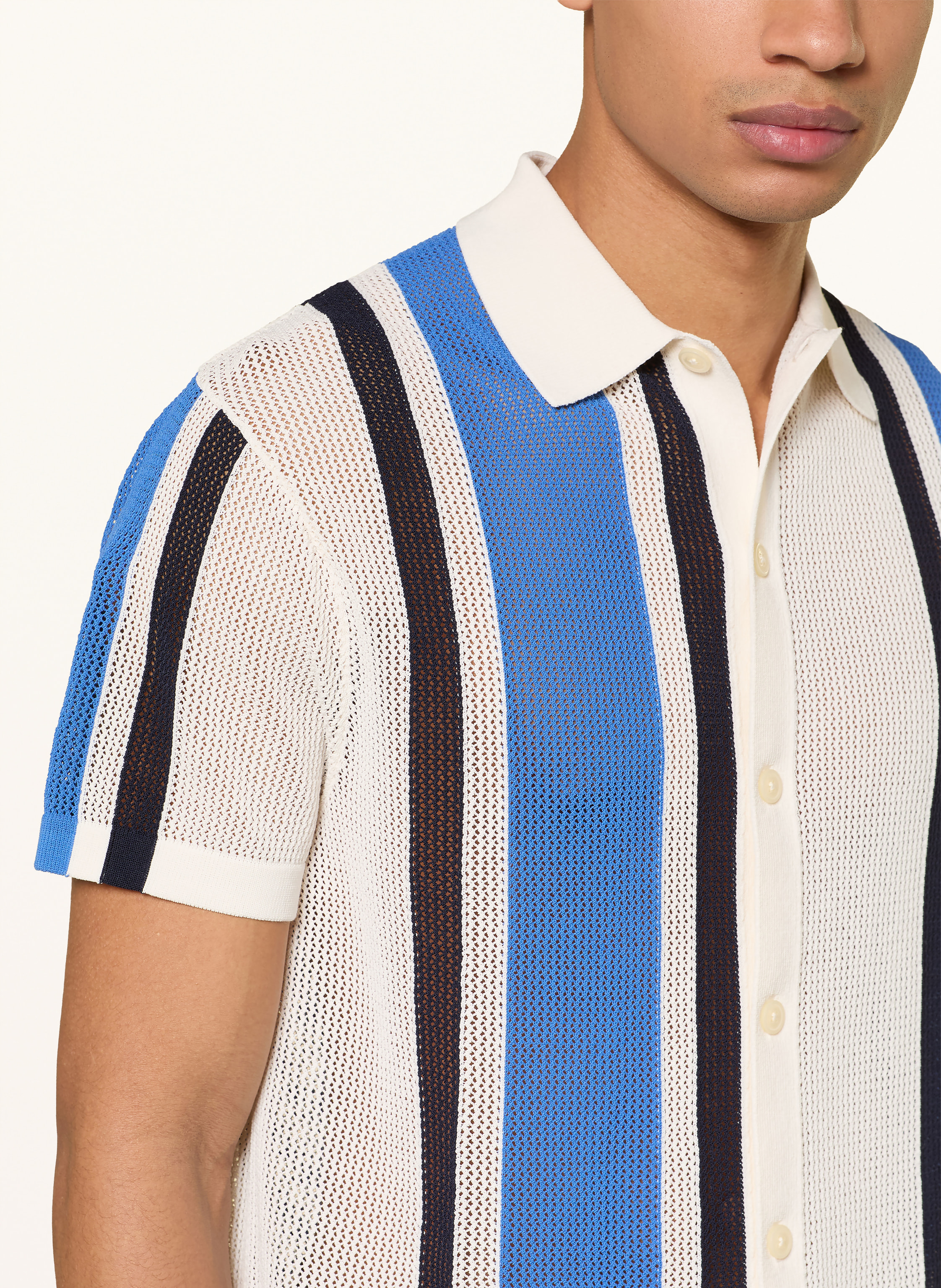 Thumbnail - Tommy Hilfiger Strickhemd Comfort Fit beige