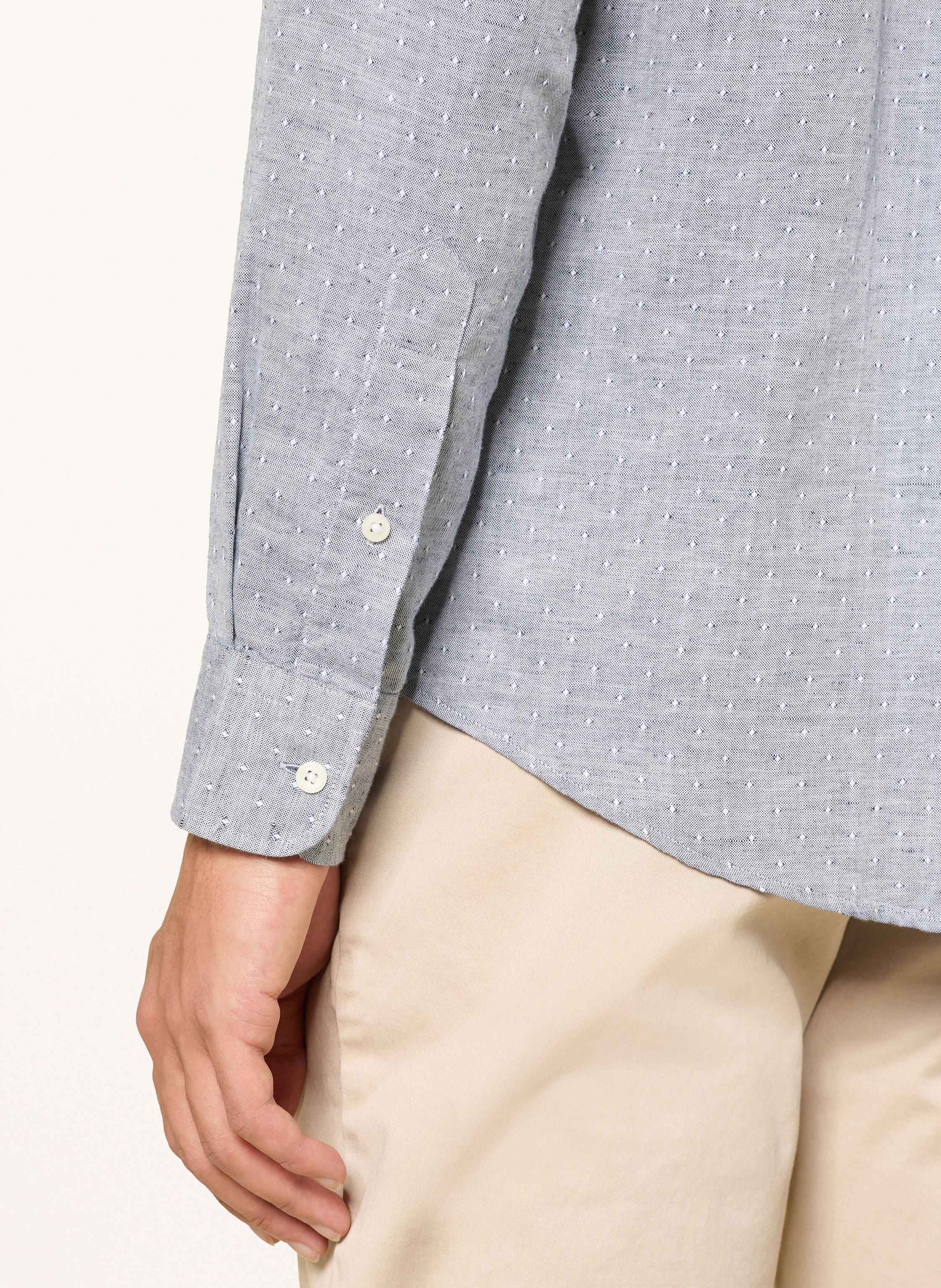 Thumbnail - Tommy Hilfiger Hemd Regular Fit Mit Leinen blau