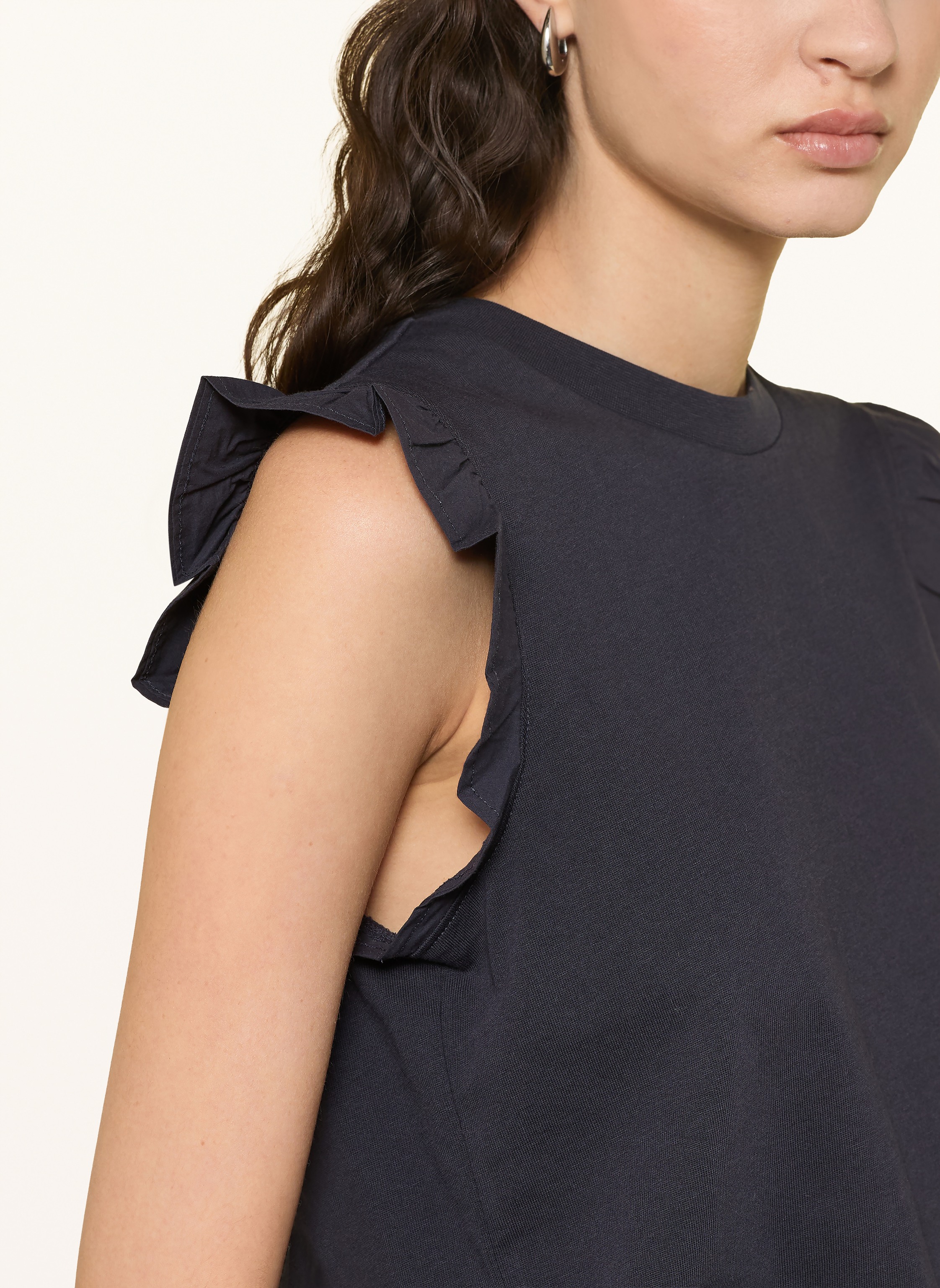 Thumbnail - Marc O'polo Denim Top Mit Rüschen blau