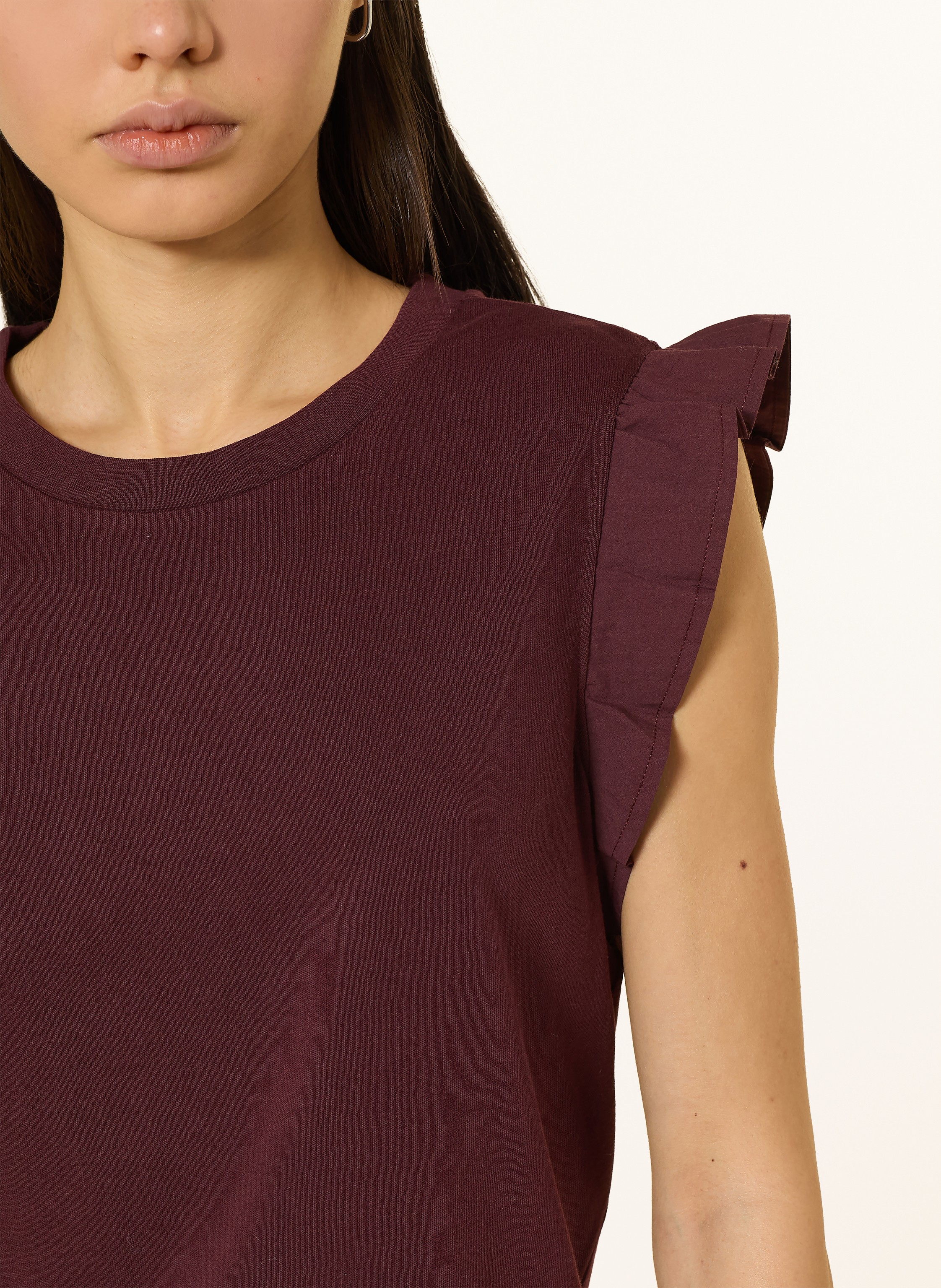 Thumbnail - Marc O'polo Denim Top Mit Rüschen rot