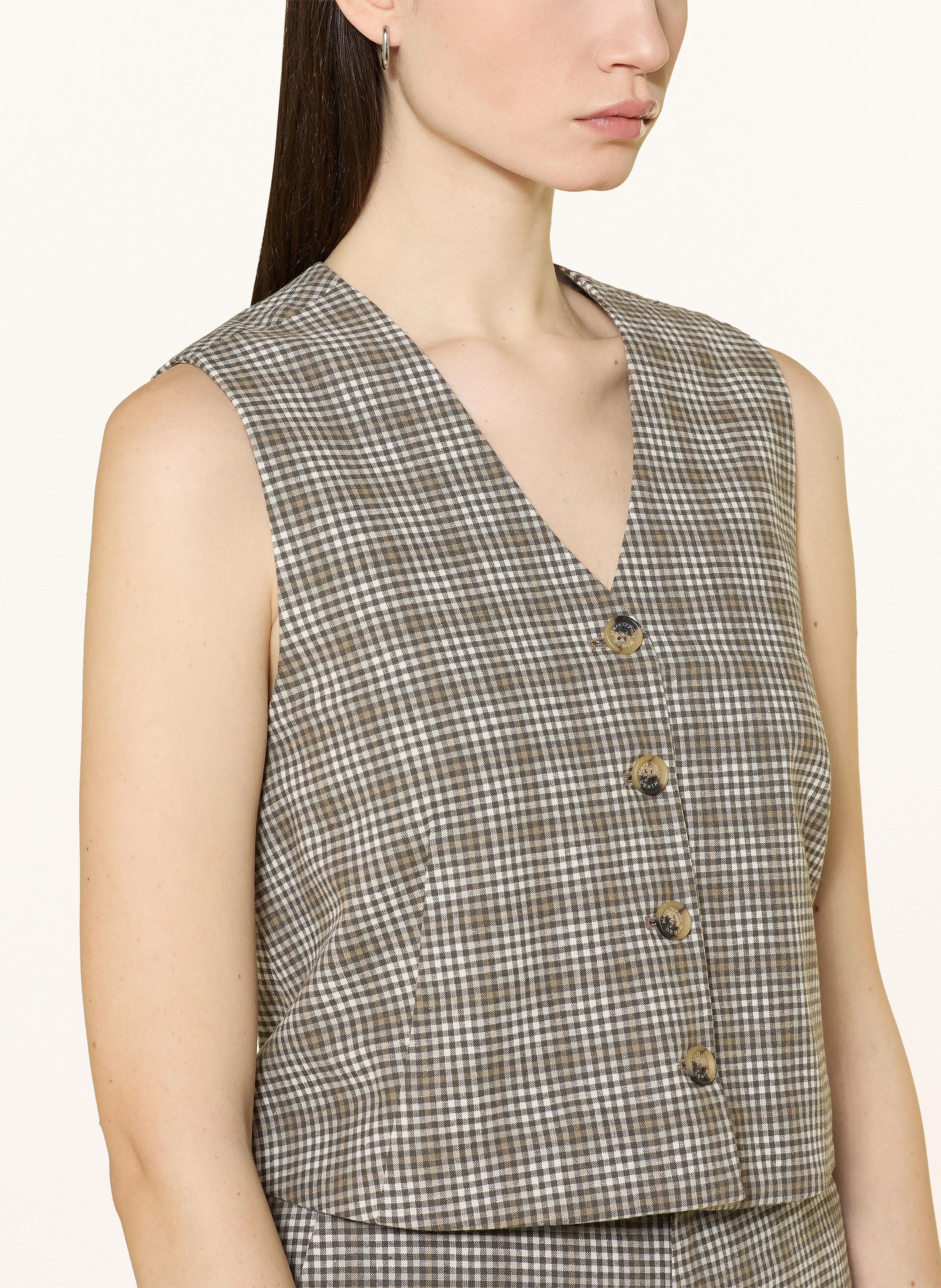 Thumbnail - Marc O'polo Denim Blazerweste Mit Leinen braun