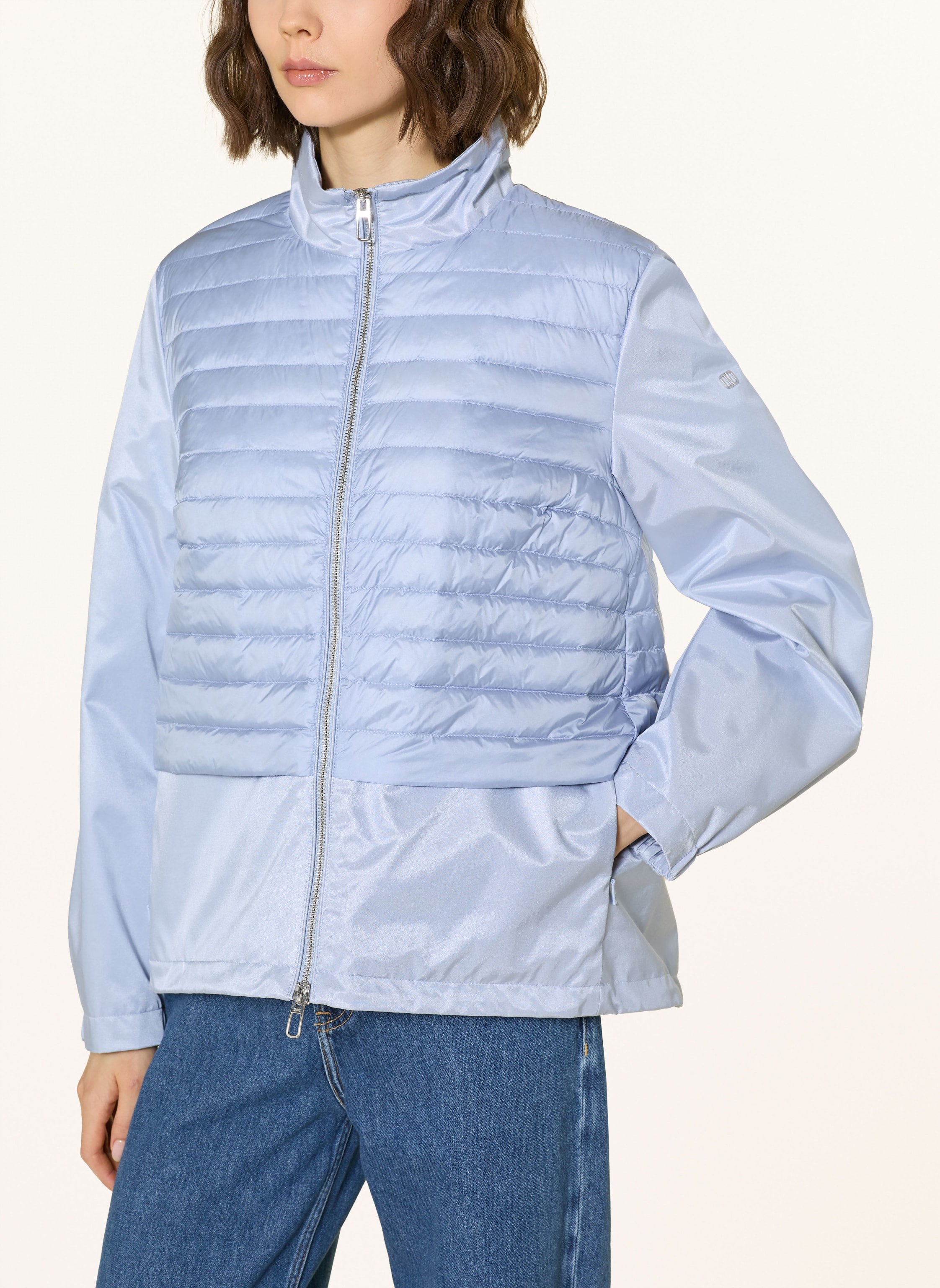 Thumbnail - Duno Daunenjacke Nami Im Materialmix blau