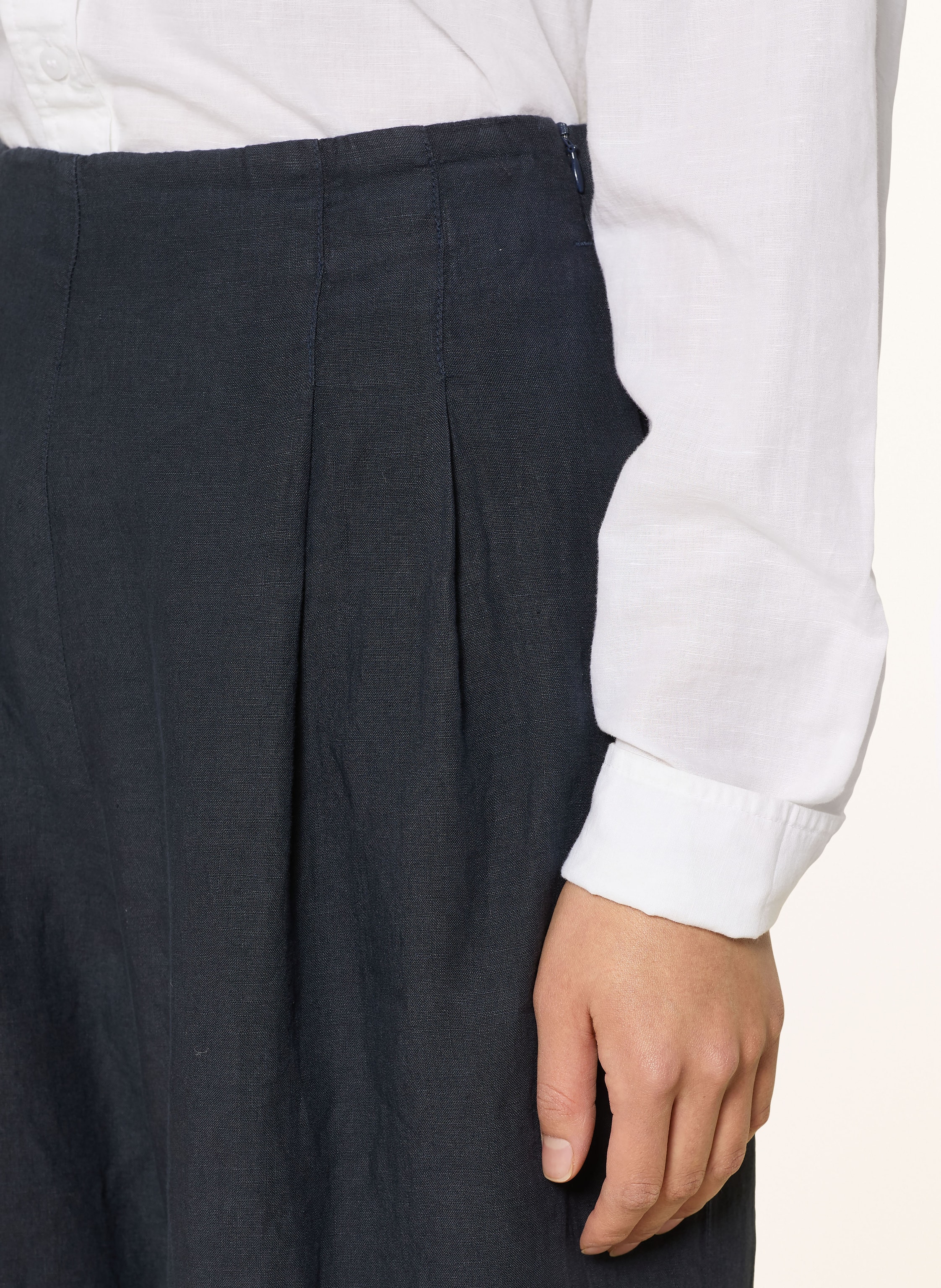 Thumbnail - 120%Lino Marlenehose Aus Leinen blau