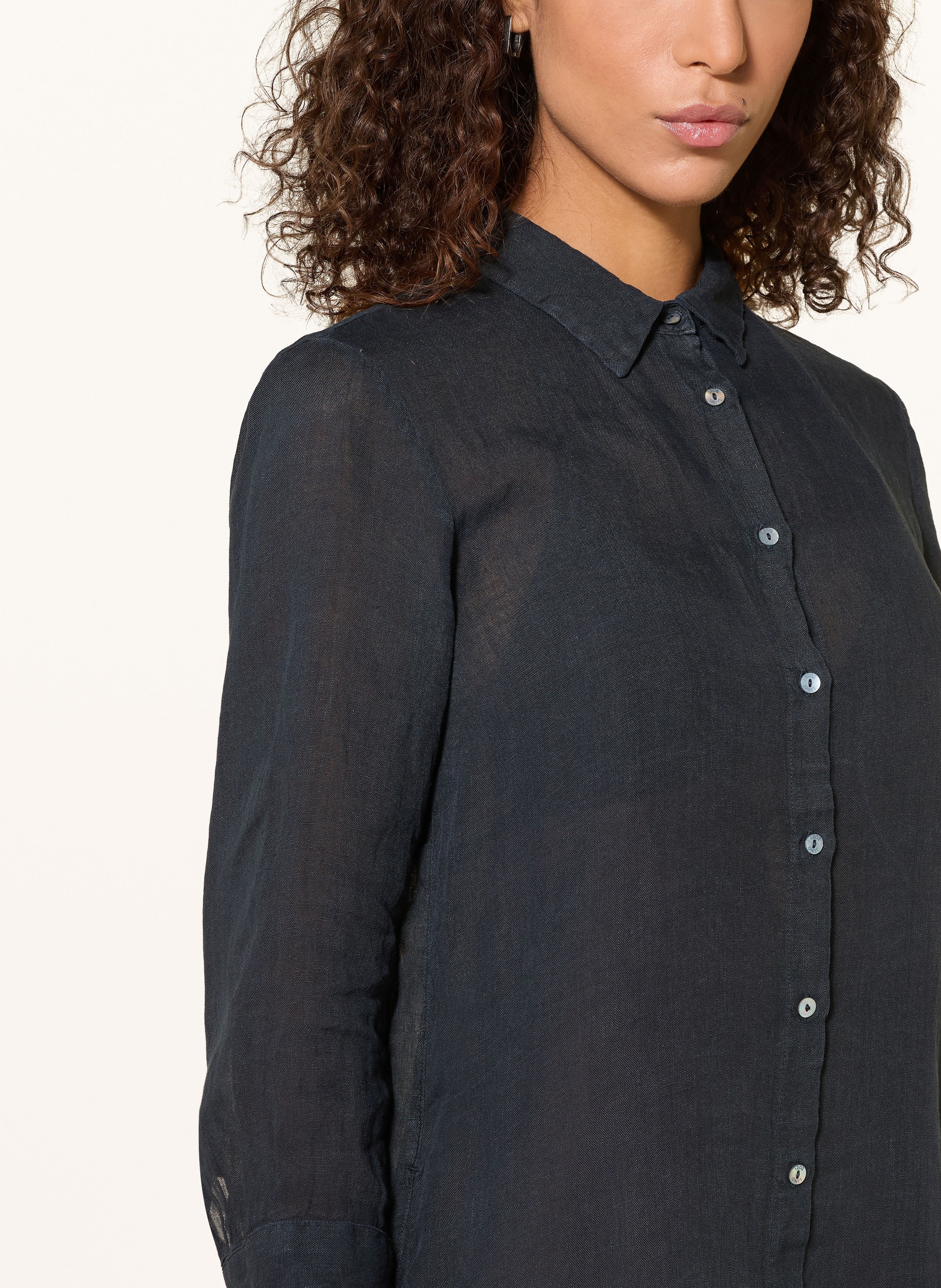 Thumbnail - 120%Lino Hemdblusenkleid Aus Leinen blau