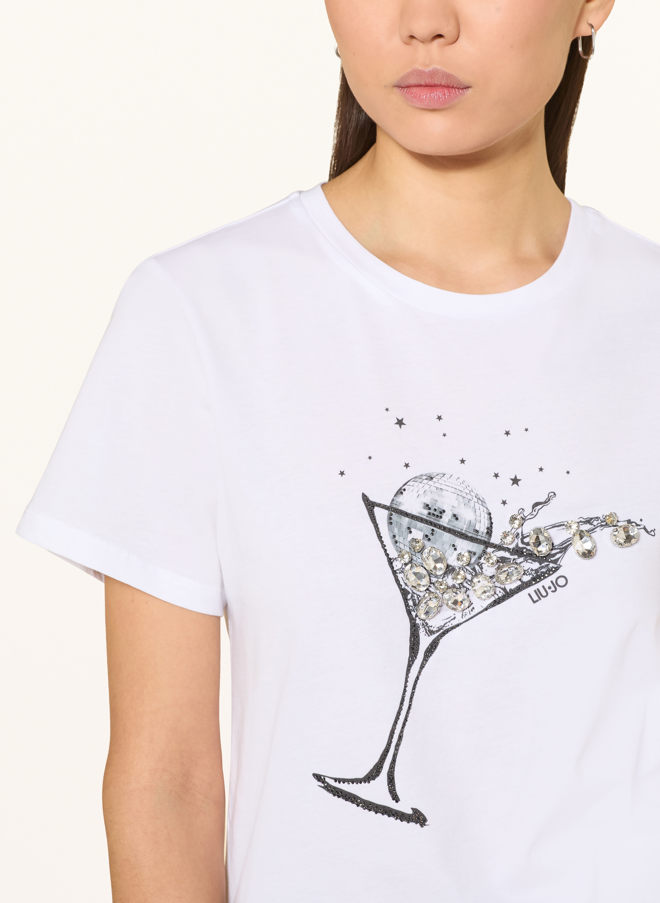 Thumbnail - Liu Jo T-Shirt Mit Schmucksteinen weiss