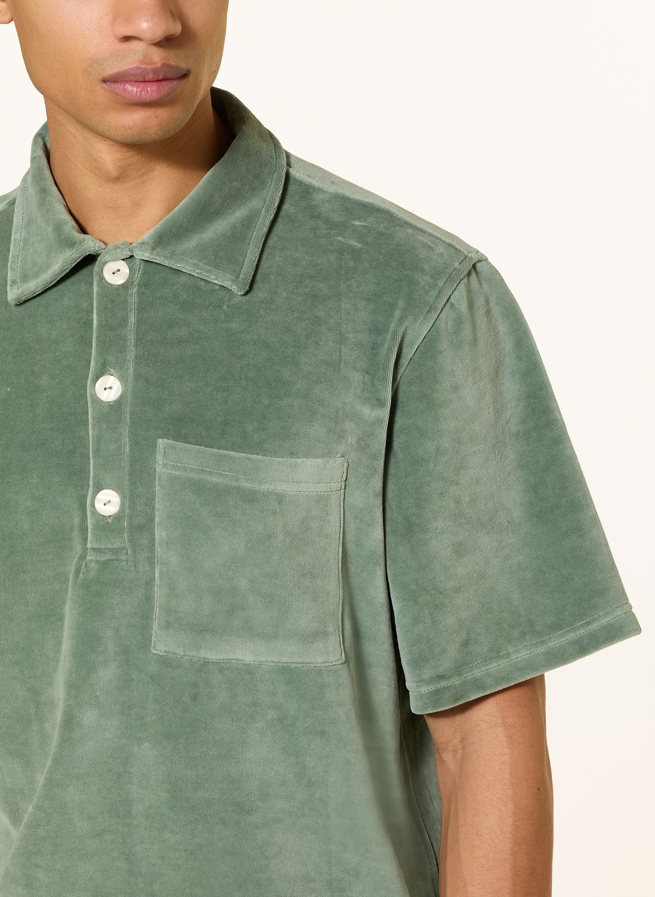 Thumbnail - Oas Resorthemd Girona Comfort Fit Aus Frottee gruen