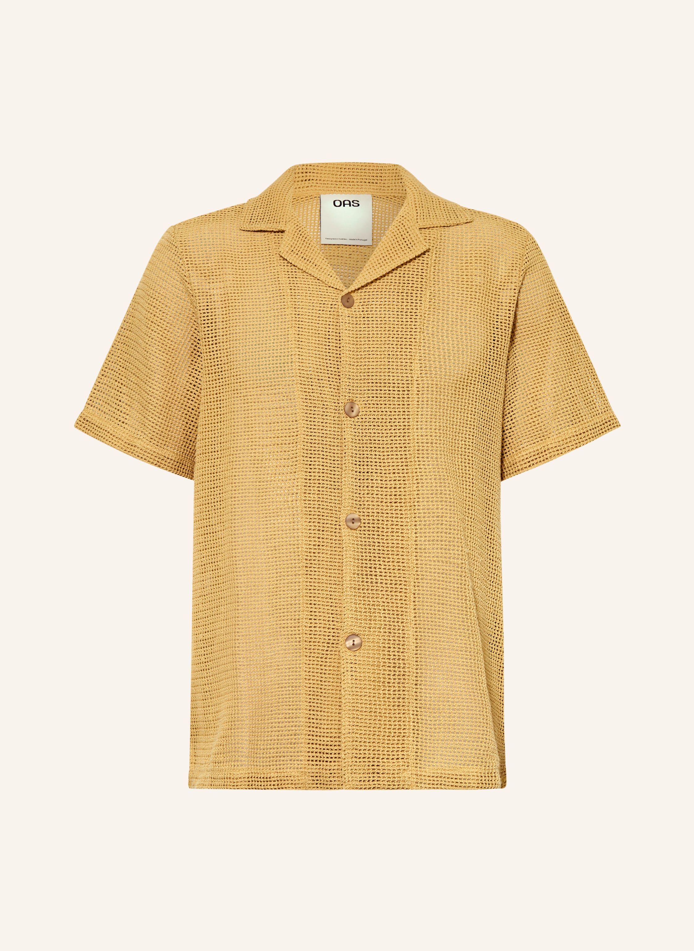 OAS Crochet shirt TERRA Comfort Fit in dark yellow