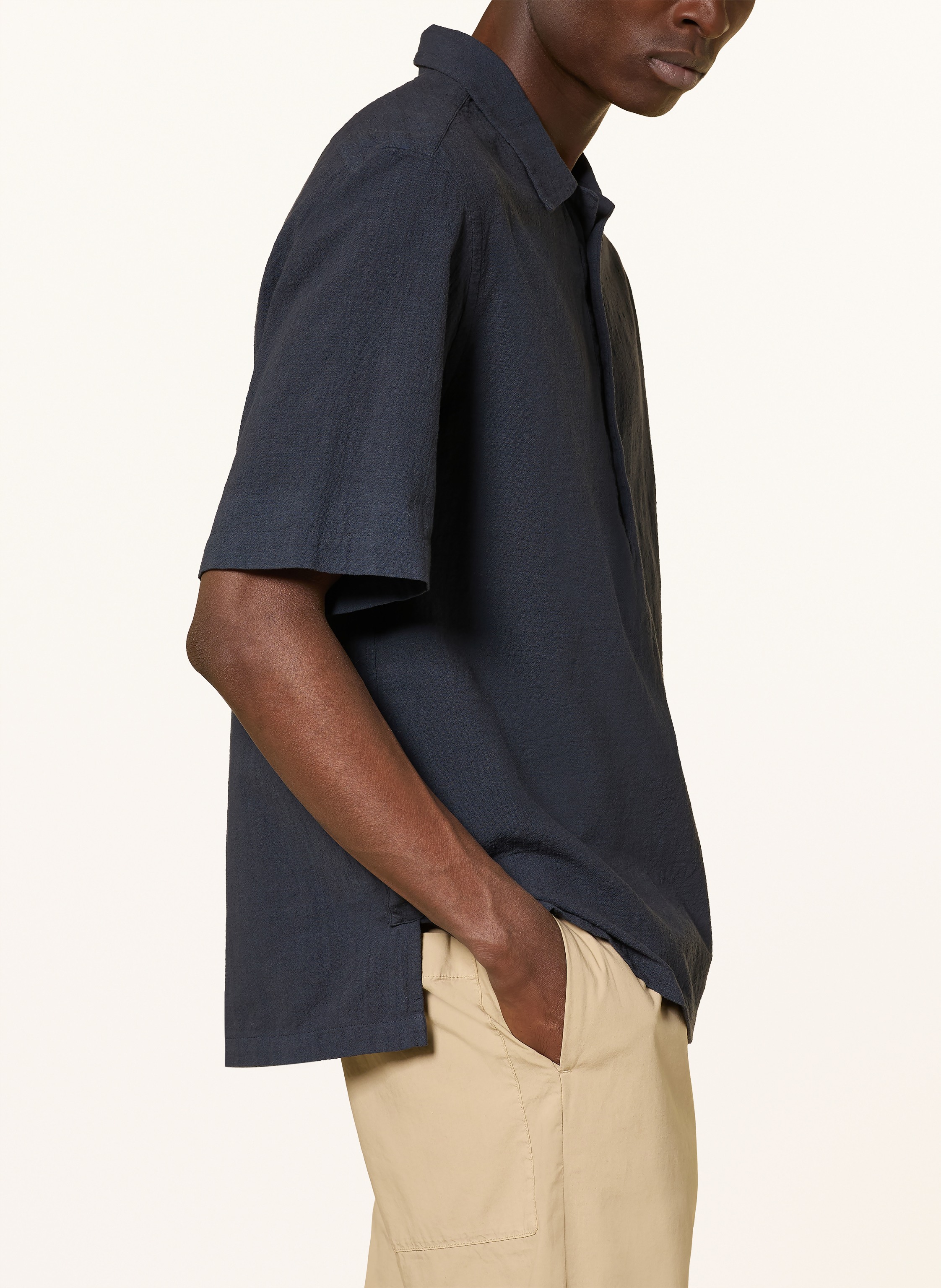 Thumbnail - Barena Venezia Kurzarm-Hemd Mola Regular Fit blau