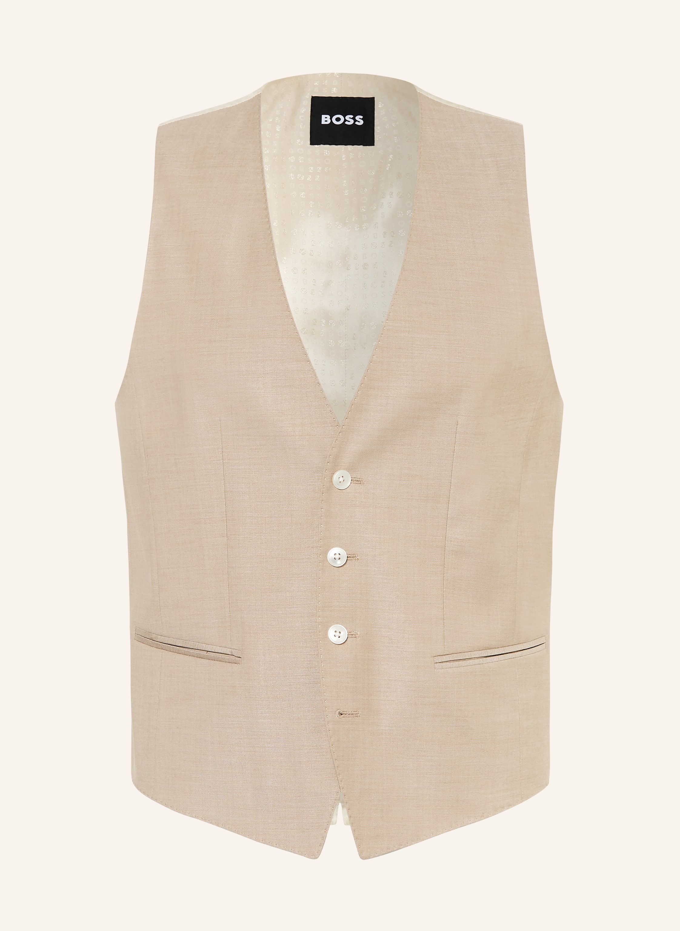 Boss Boss Anzugweste Huge Slim Fit beige in 275 LIGHT BEIGE