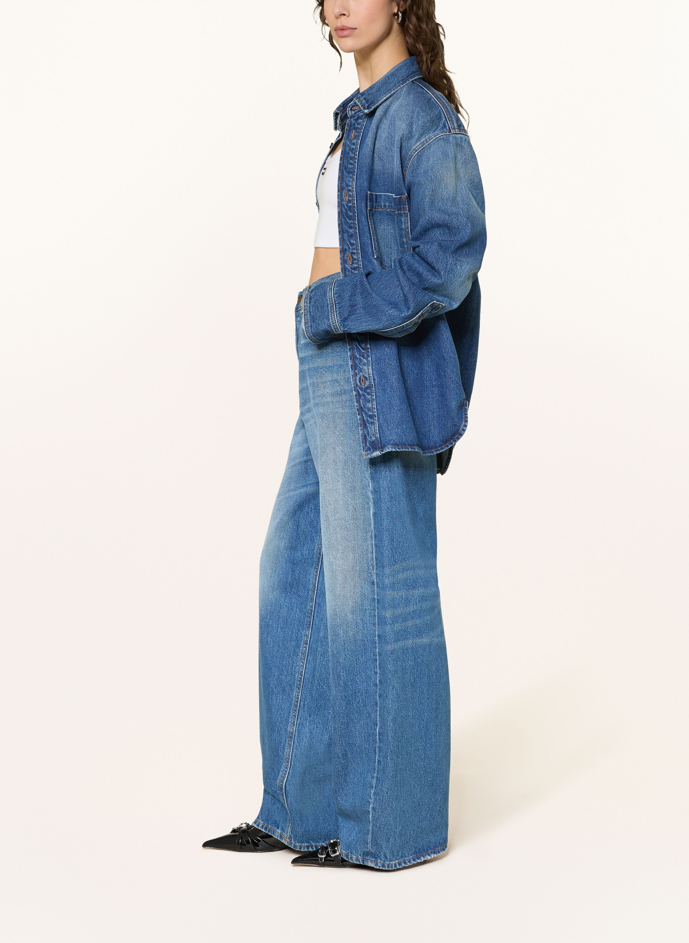 Thumbnail - Haikure Wide Leg Jeans Bethany blau