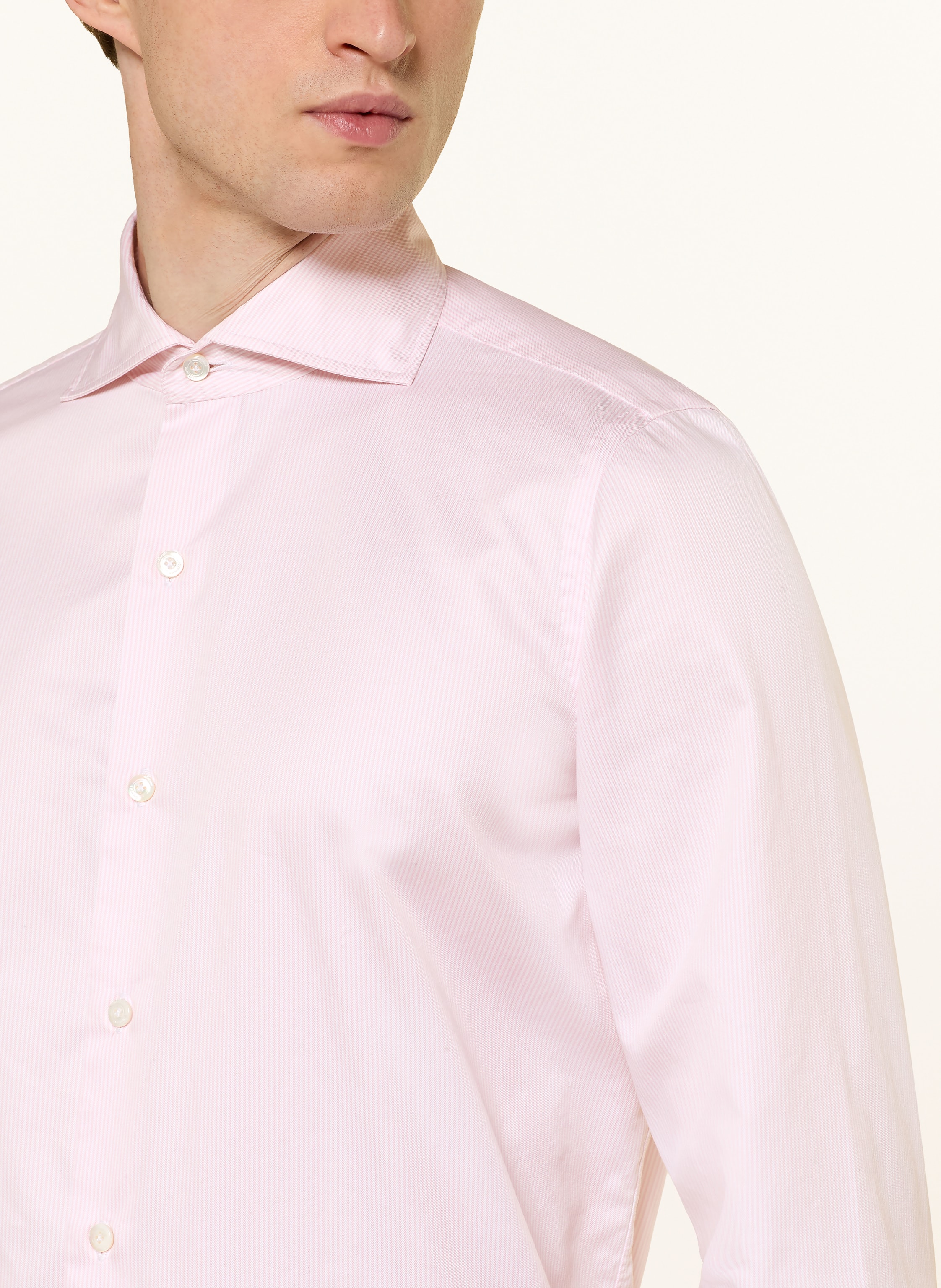 Thumbnail - Finamore 1925 Hemd Napoli Eduardo Regular Fit rosa