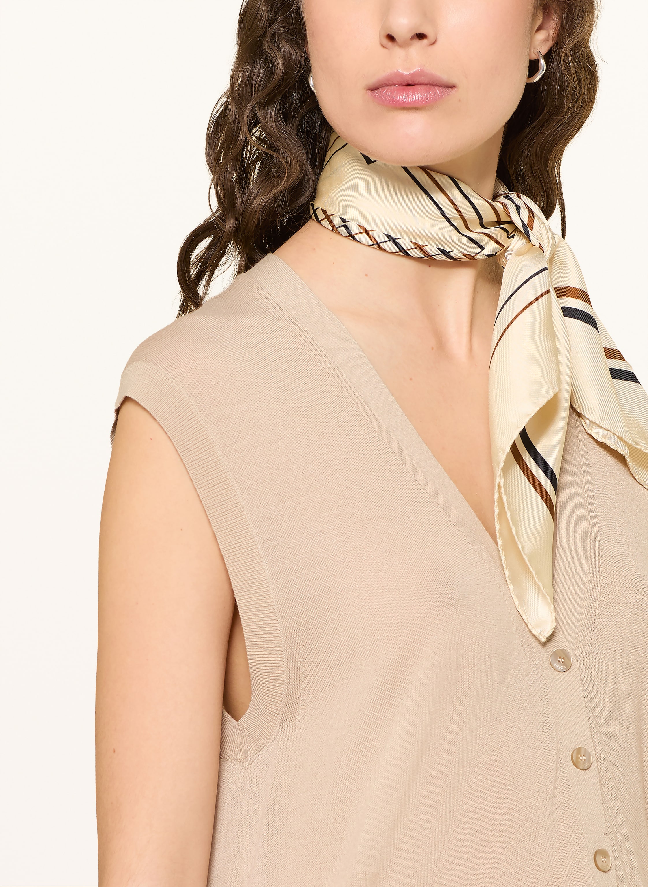 Thumbnail - Boss Strickweste Fumi beige