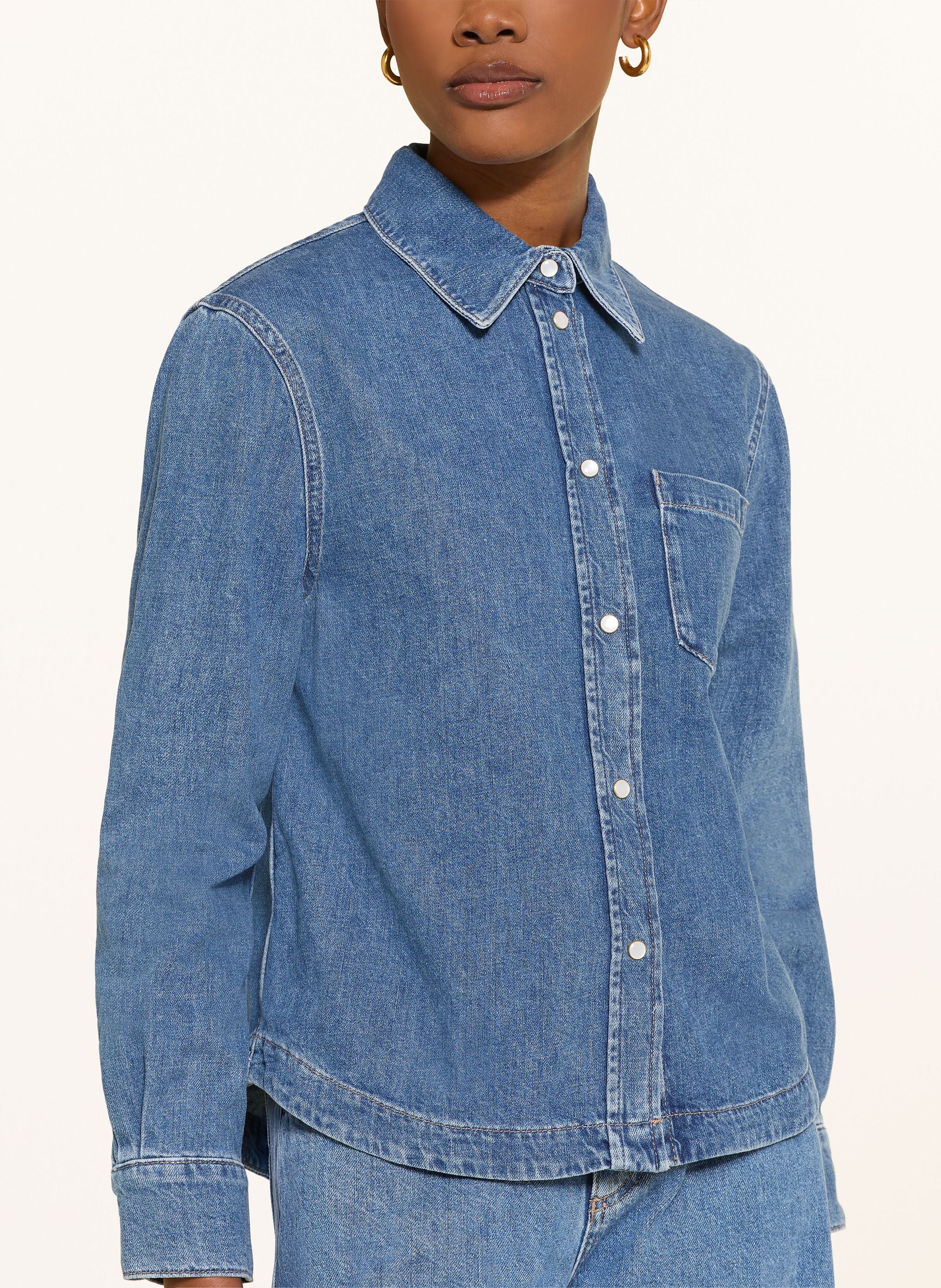 Thumbnail - Windsor. Jeansbluse blau