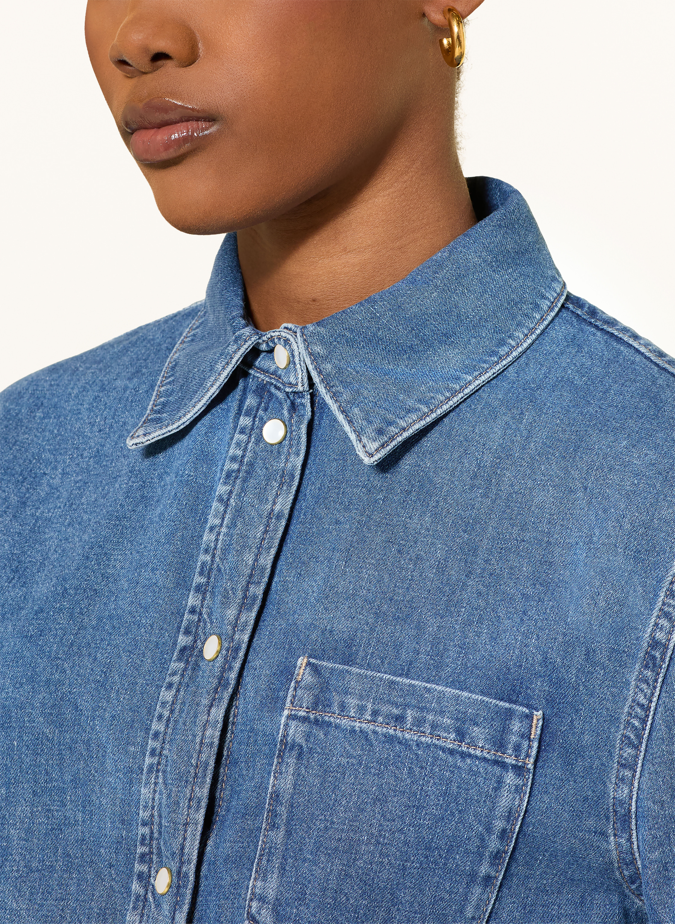 Thumbnail - Windsor. Jeansbluse blau