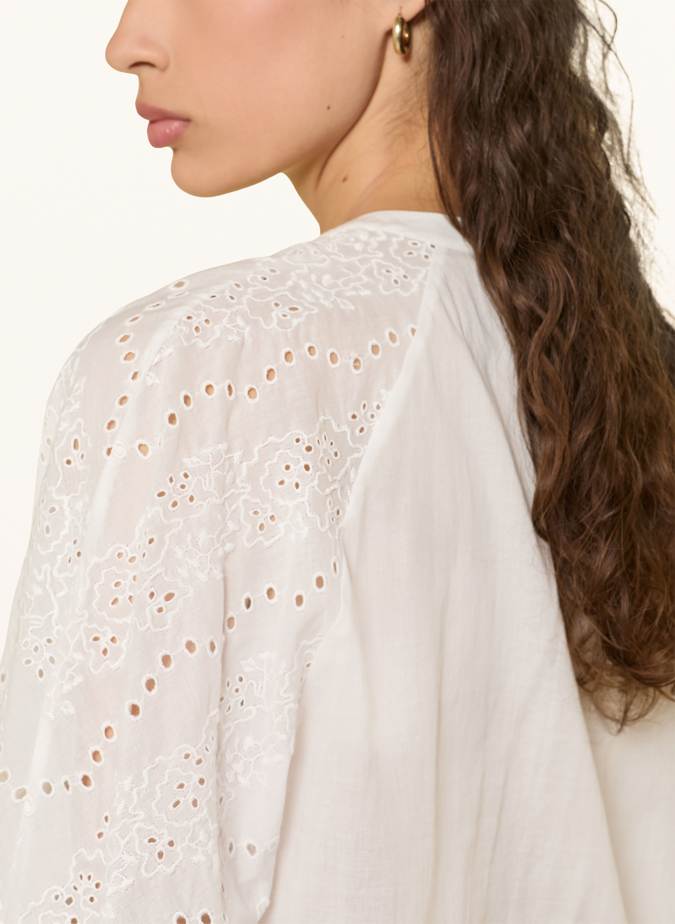 Thumbnail - Boss Blusenshirt Belvast Mit Lochspitze weiss