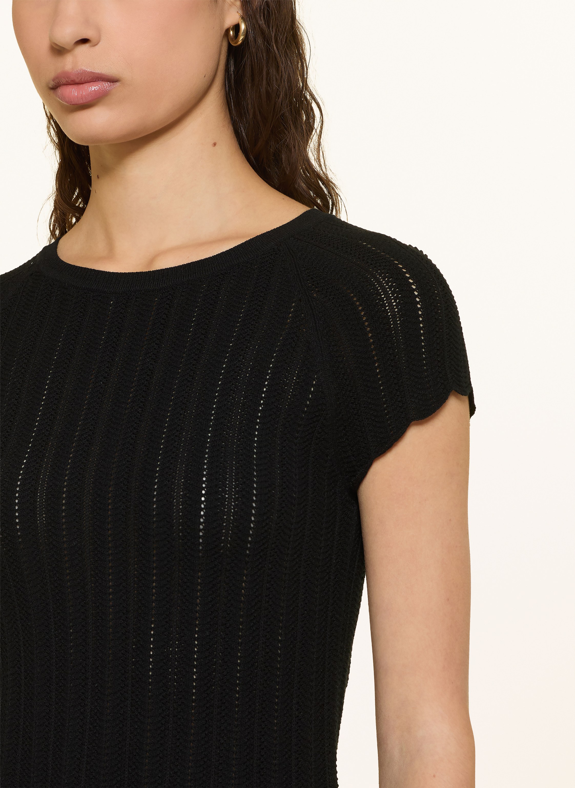 Thumbnail - Boss Kleid Ficella Im Materialmix schwarz