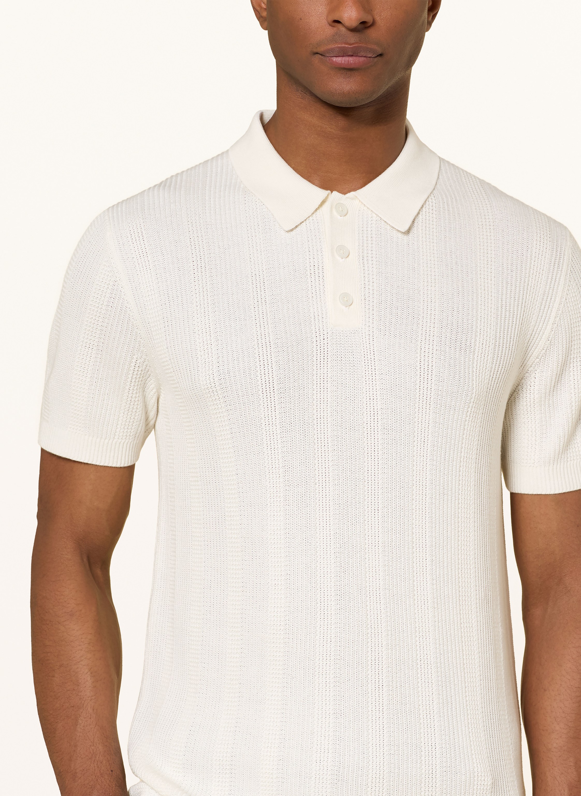 Thumbnail - Strokesman's Strick-Poloshirt weiss