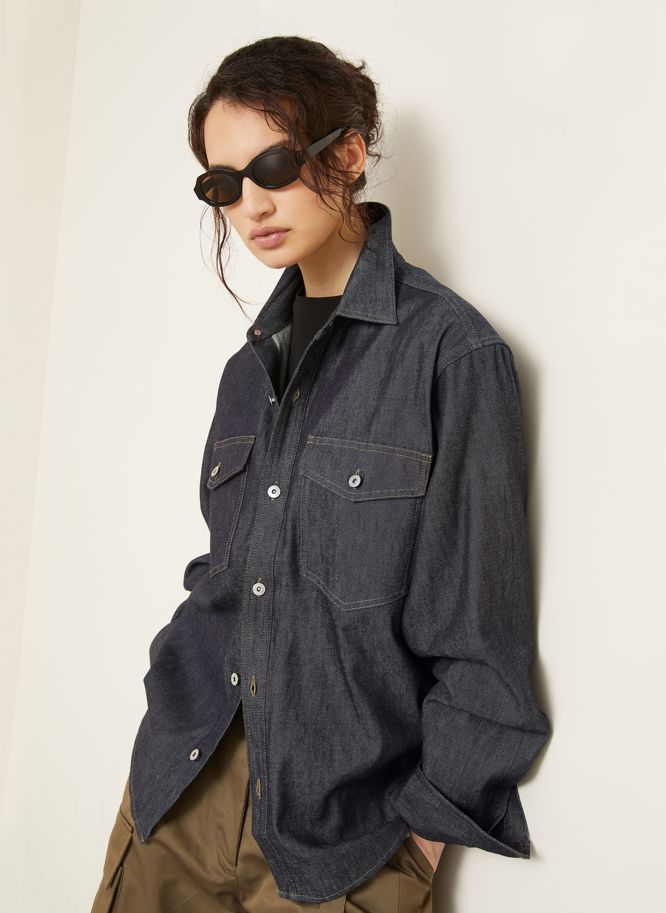 Thumbnail - Jw Anderson Oversized-Jeansbluse blau