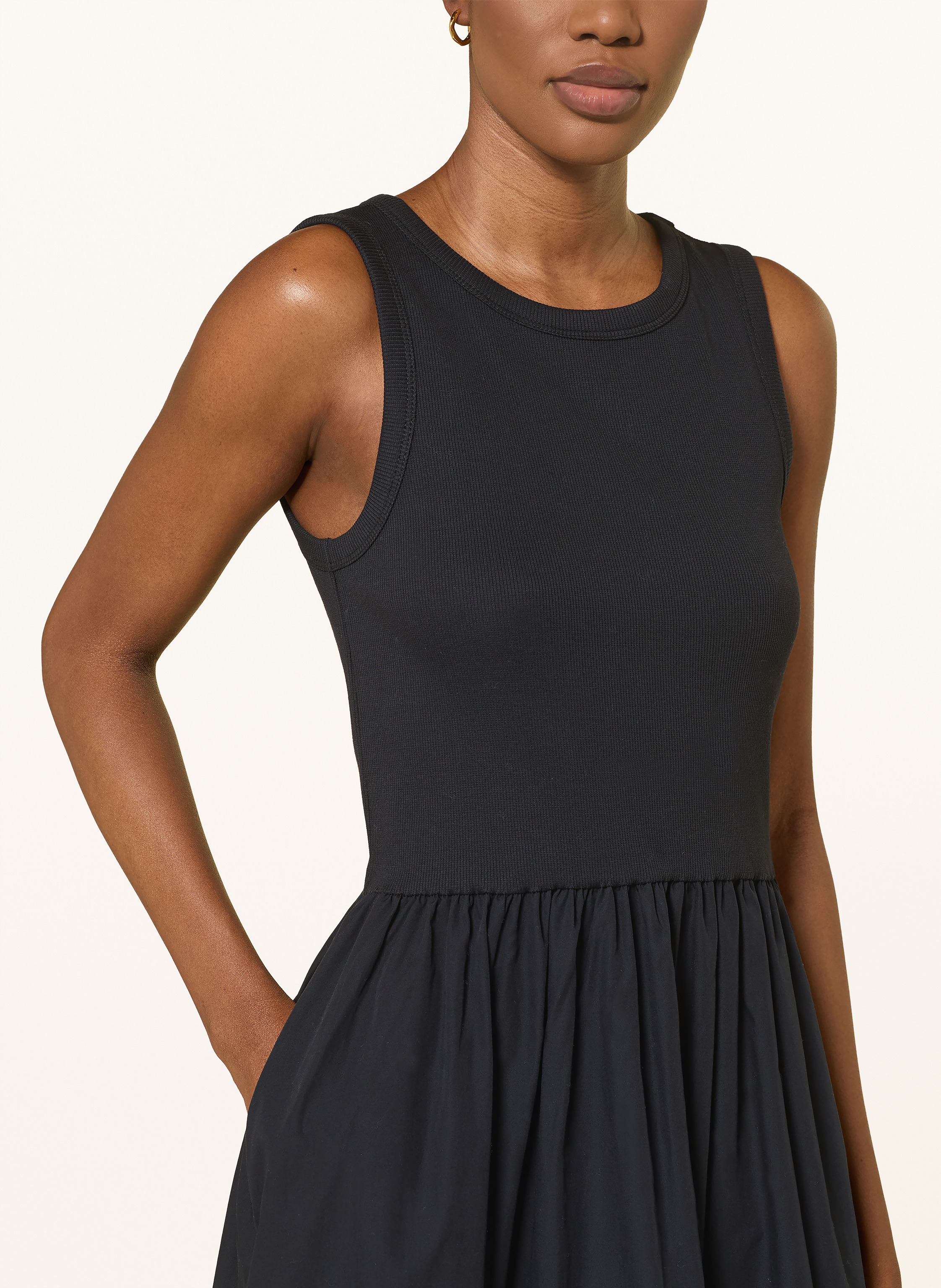 Thumbnail - Mrs & Hugs Kleid Im Materialmix schwarz