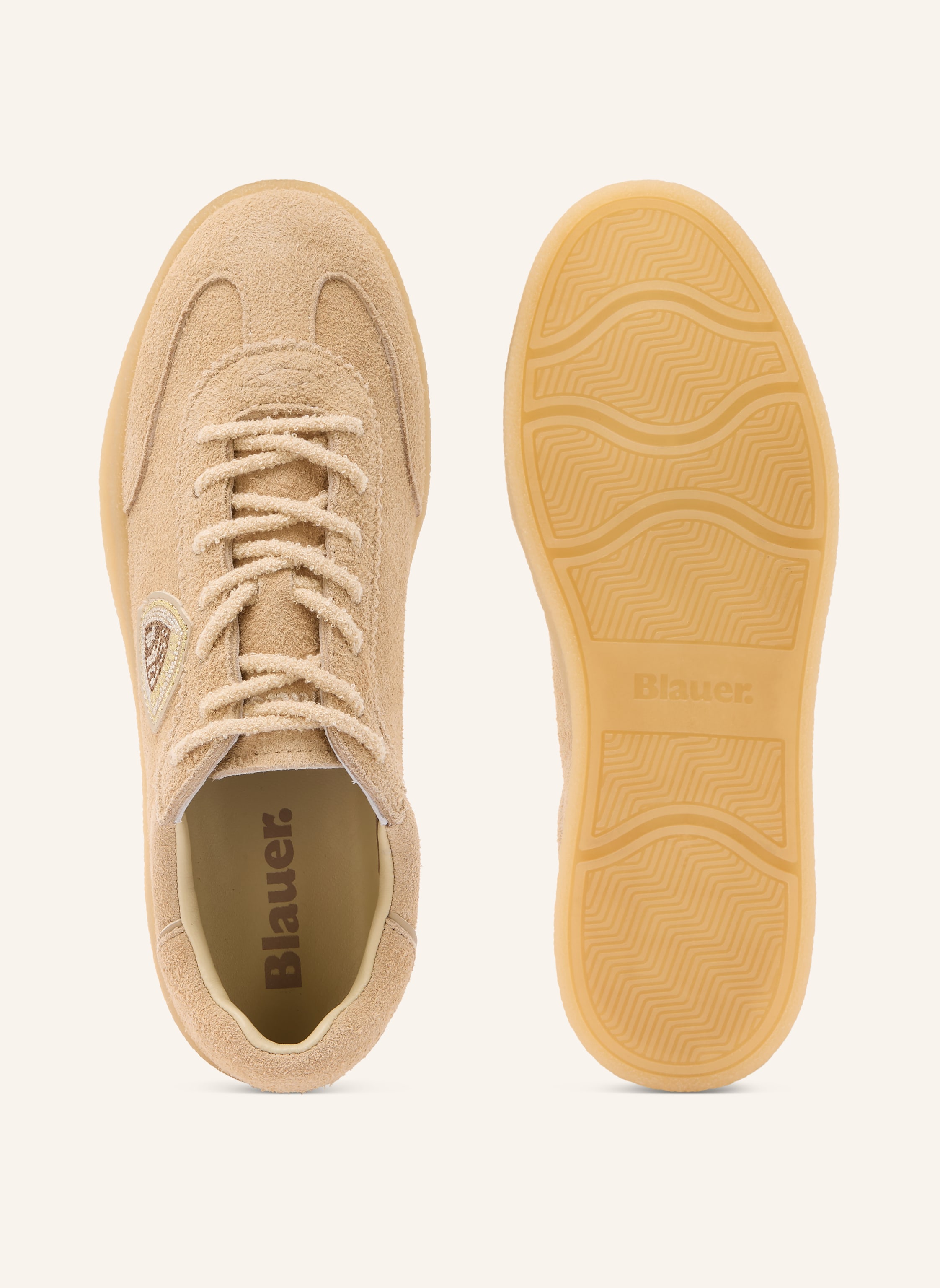 Thumbnail - Blauer Sneaker Aurora Mit Schmucksteinen beige