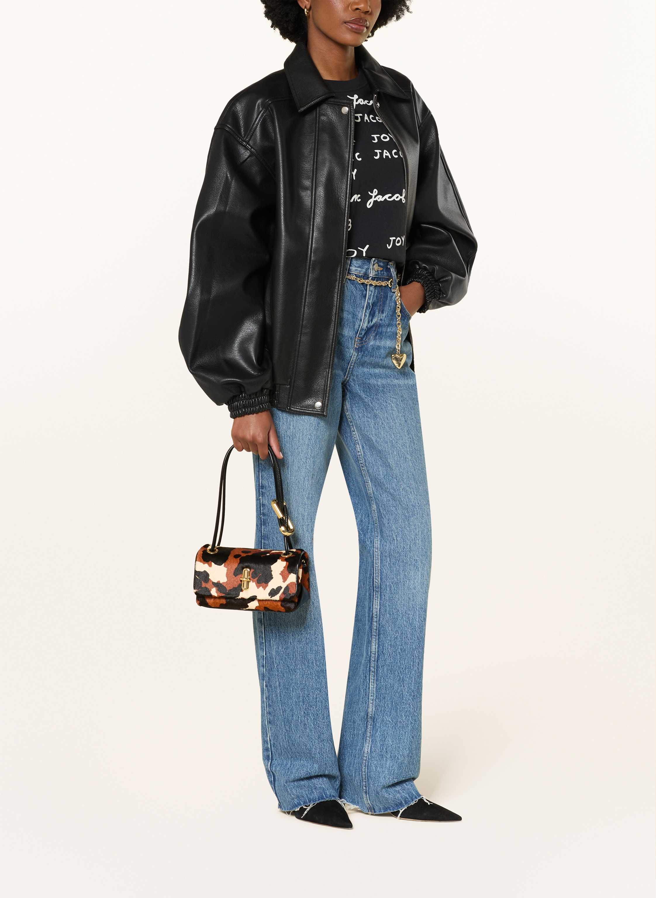 Thumbnail - Marc Jacobs Schultertasche The Cow Haircalh Mini Dual braun