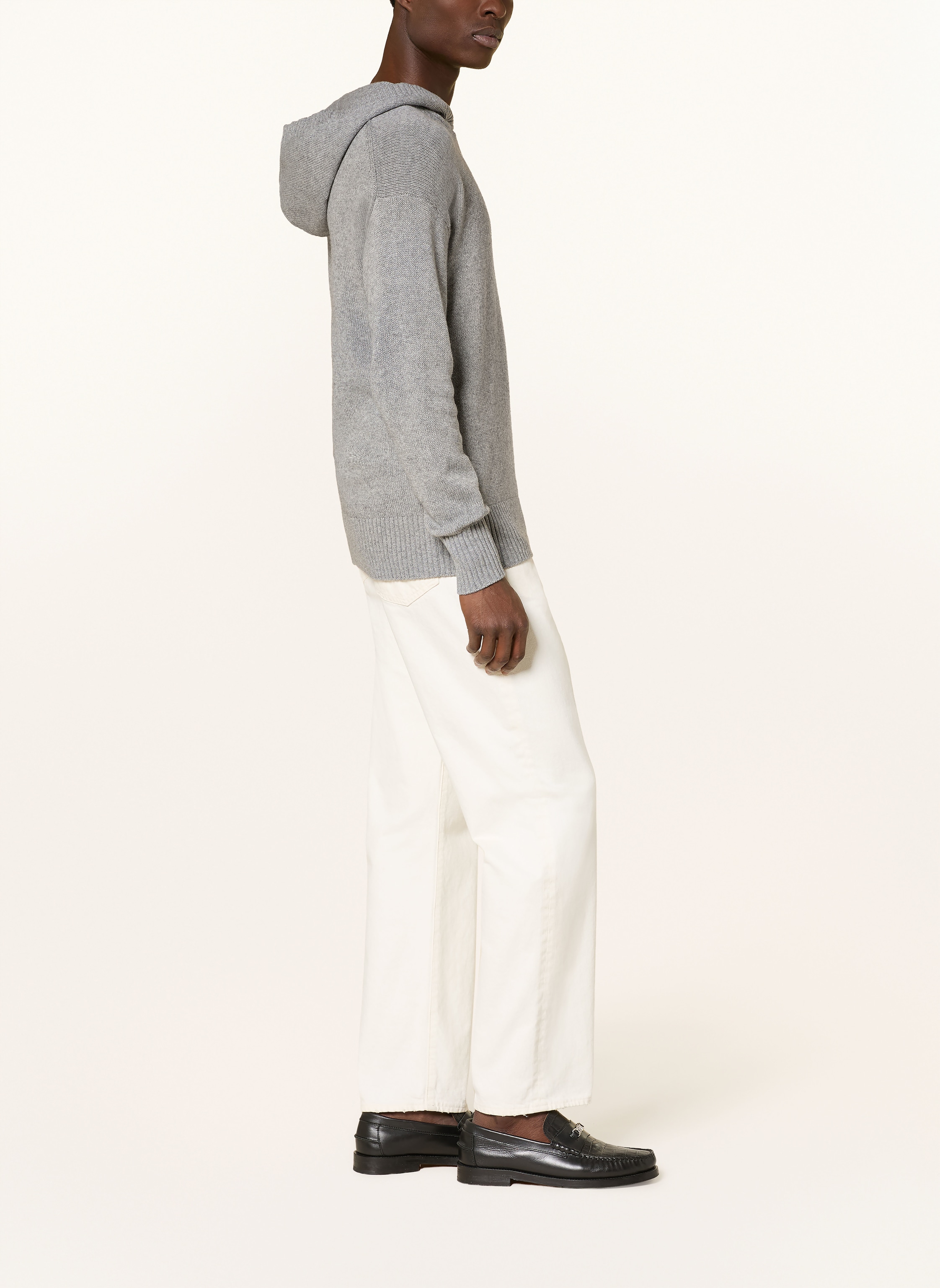 Thumbnail - Ftc Cashmere Strick-Hoodie Mit Cashmere grau