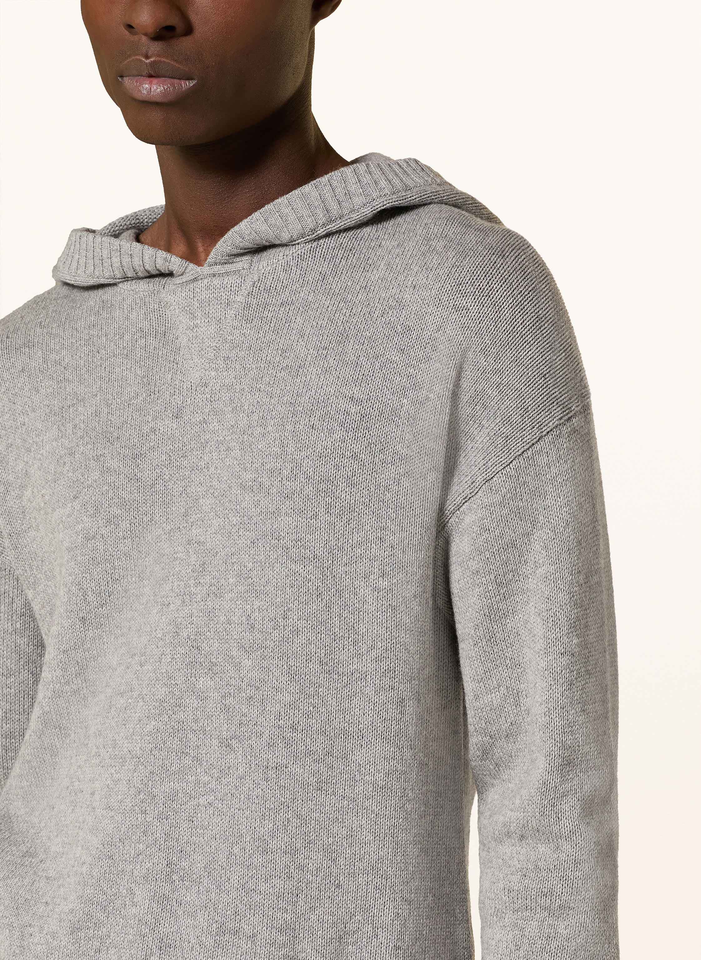 Thumbnail - Ftc Cashmere Strick-Hoodie Mit Cashmere grau