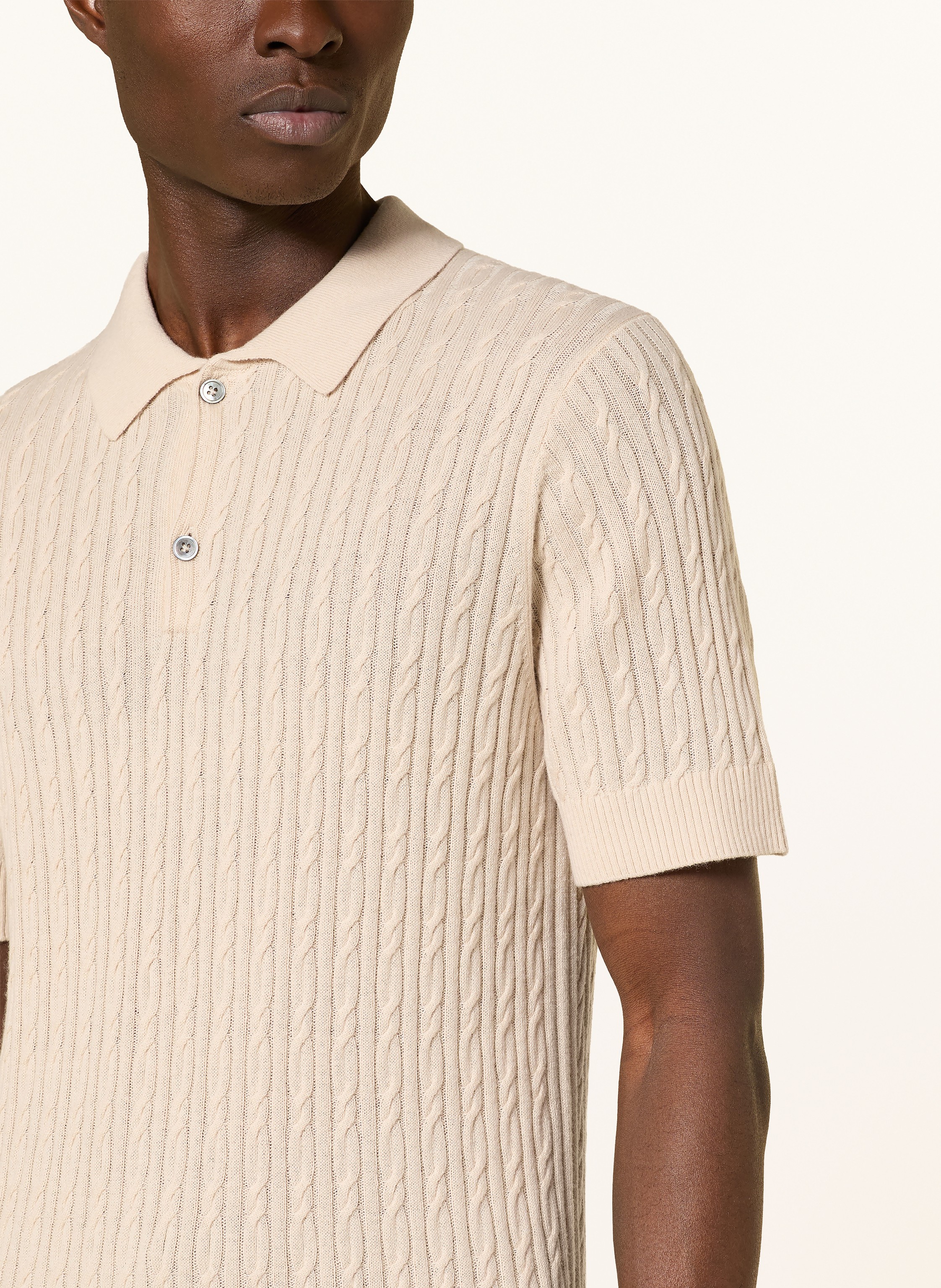 Thumbnail - Ftc Cashmere Strick-Poloshirt braun
