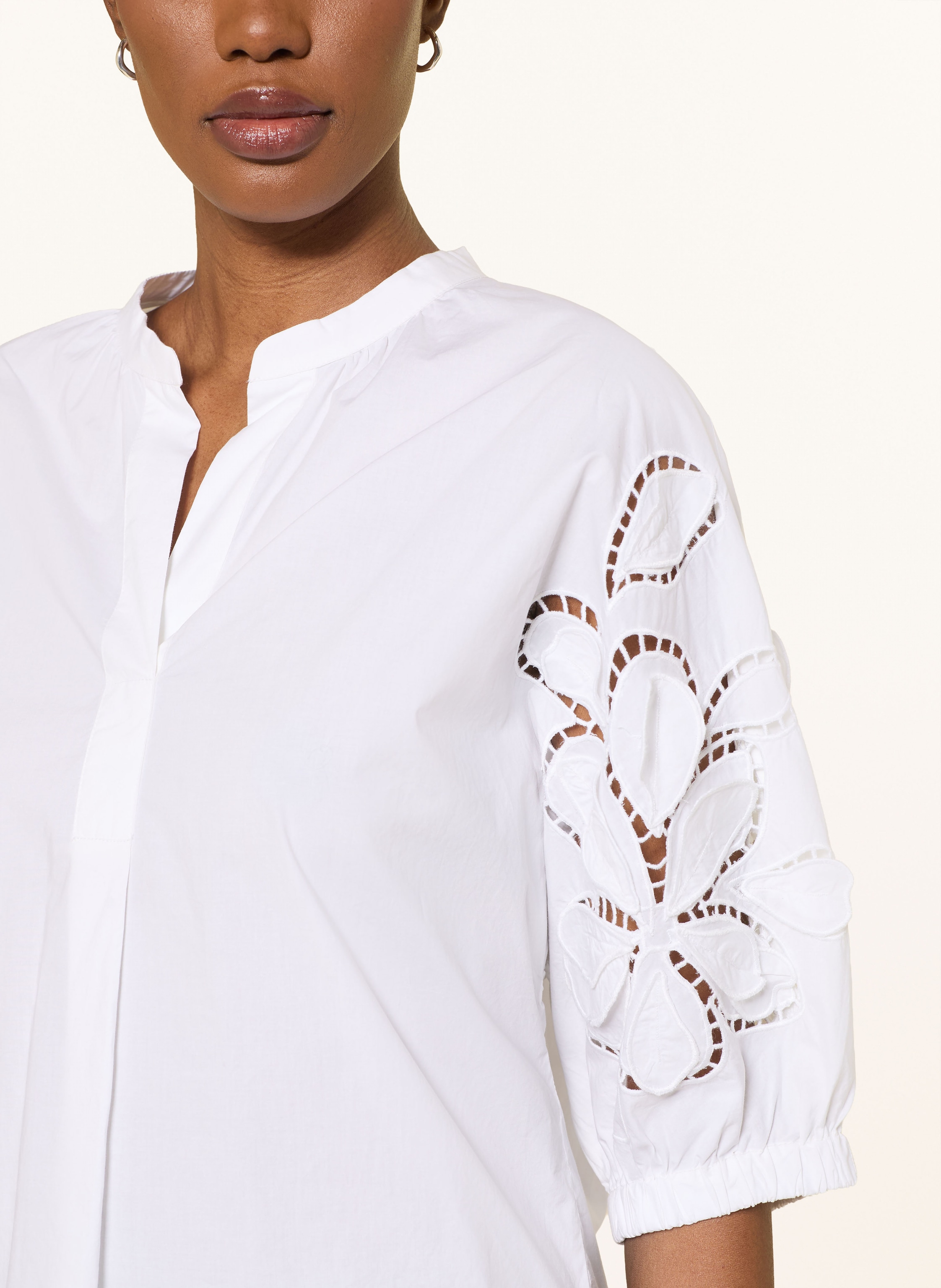 Thumbnail - Luisa Cerano Blusenshirt Mit Lochspitze weiss