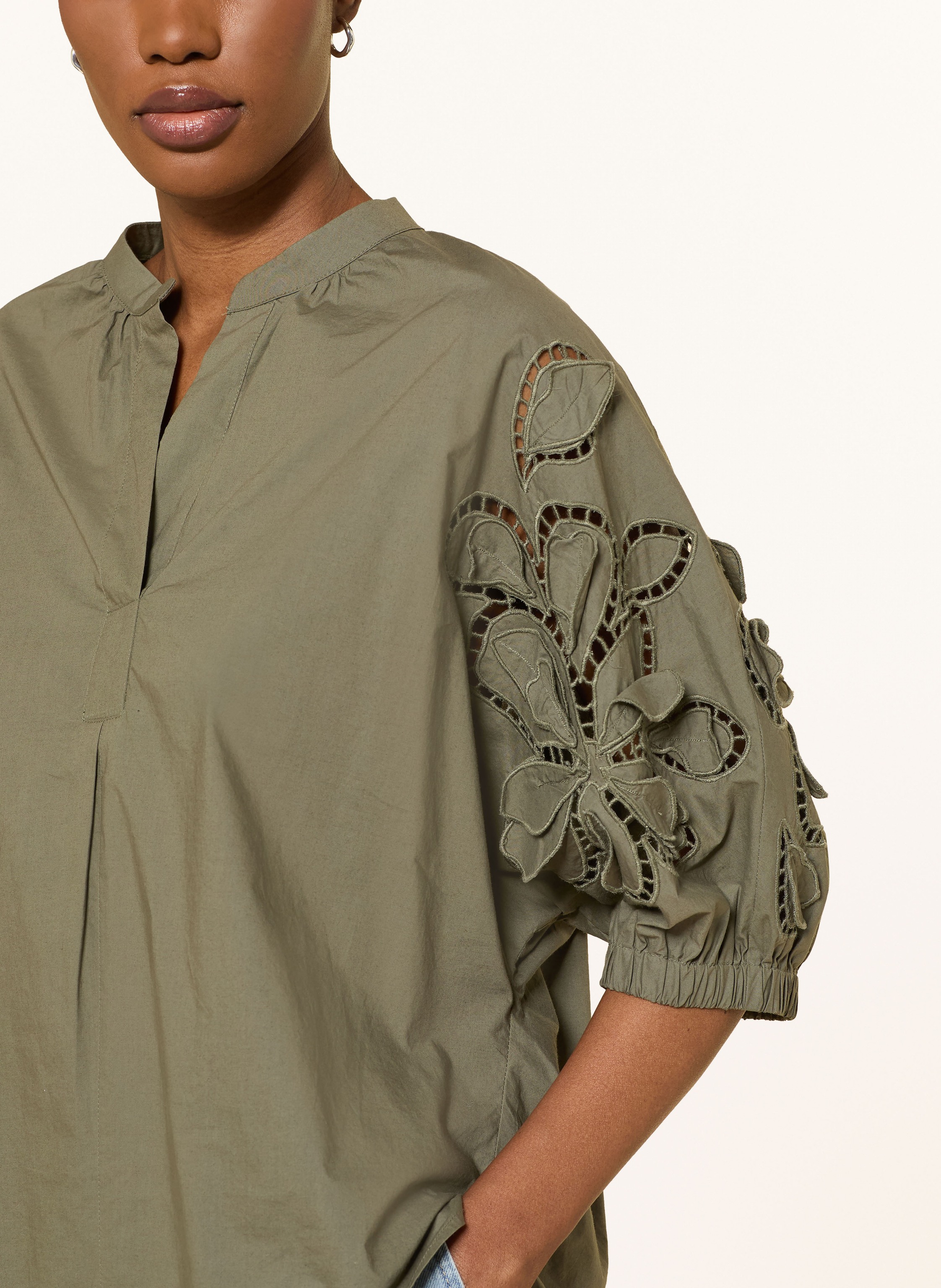 Thumbnail - Luisa Cerano Blusenshirt Mit Lochspitze gruen