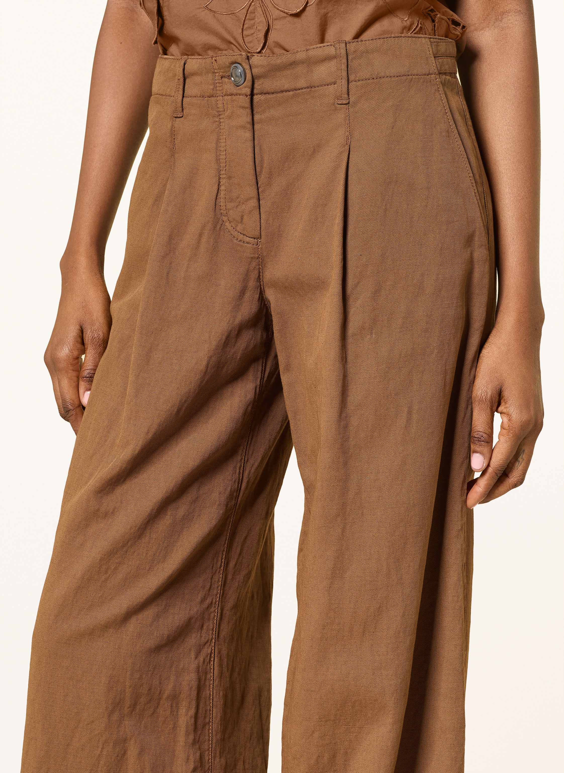 Thumbnail - Luisa Cerano Wide Leg Jeans Mit Leinen braun