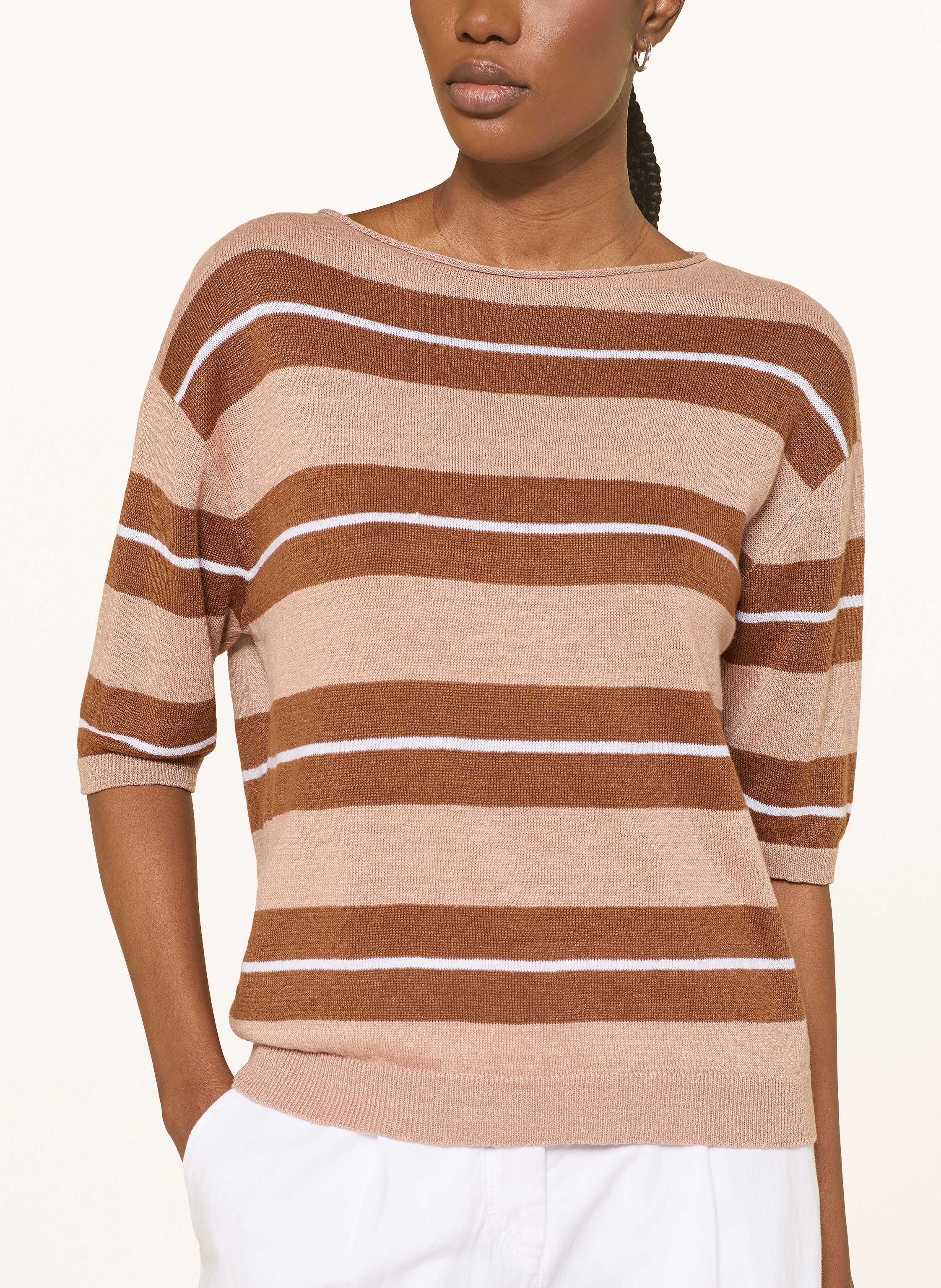 Luisa Cerano Strickshirt Aus Leinen braun – Bild 2