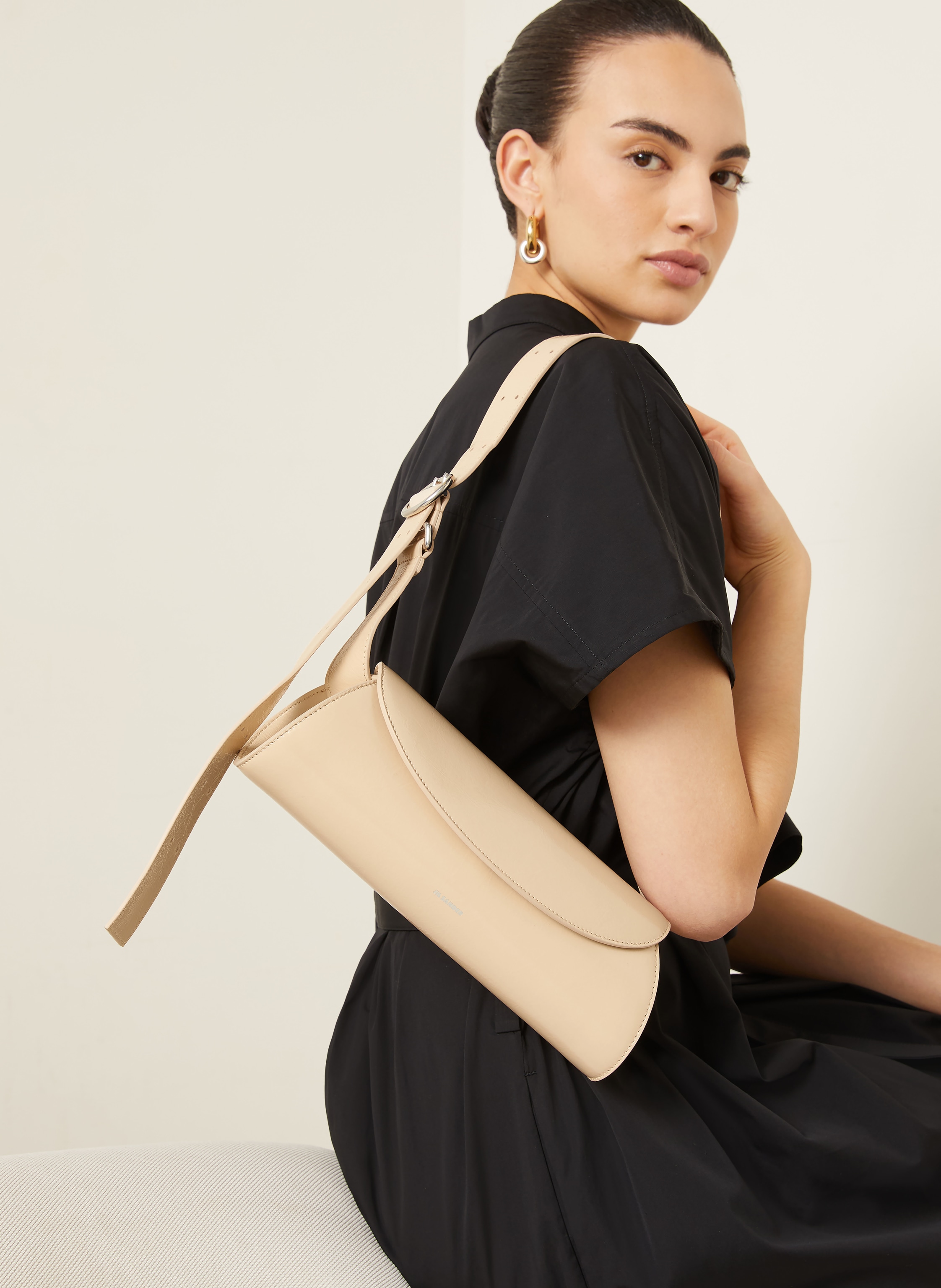 Thumbnail - Jil Sander Schultertasche Cannolo beige