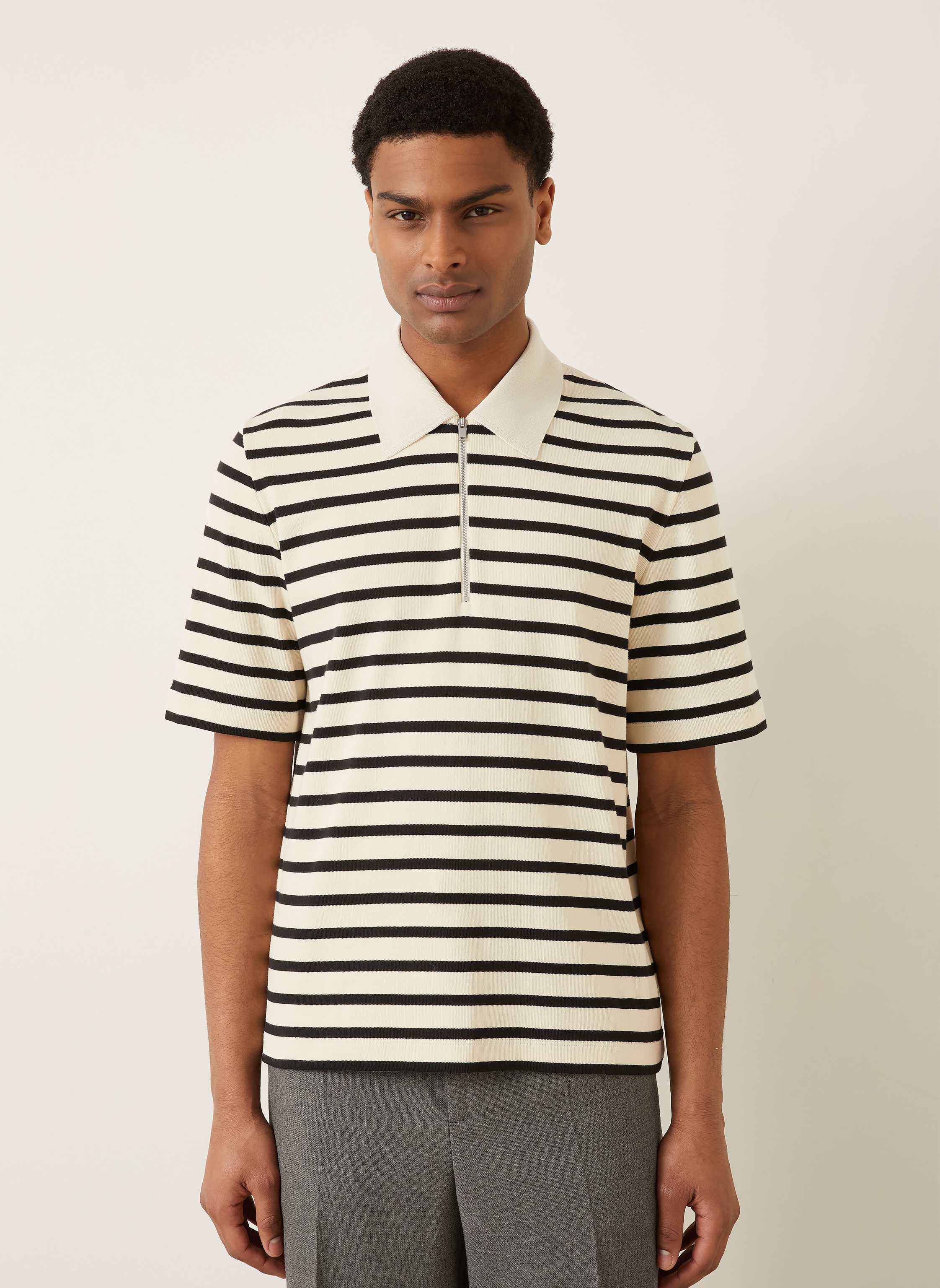 Thumbnail - Jil Sander Strick-Poloshirt weiss