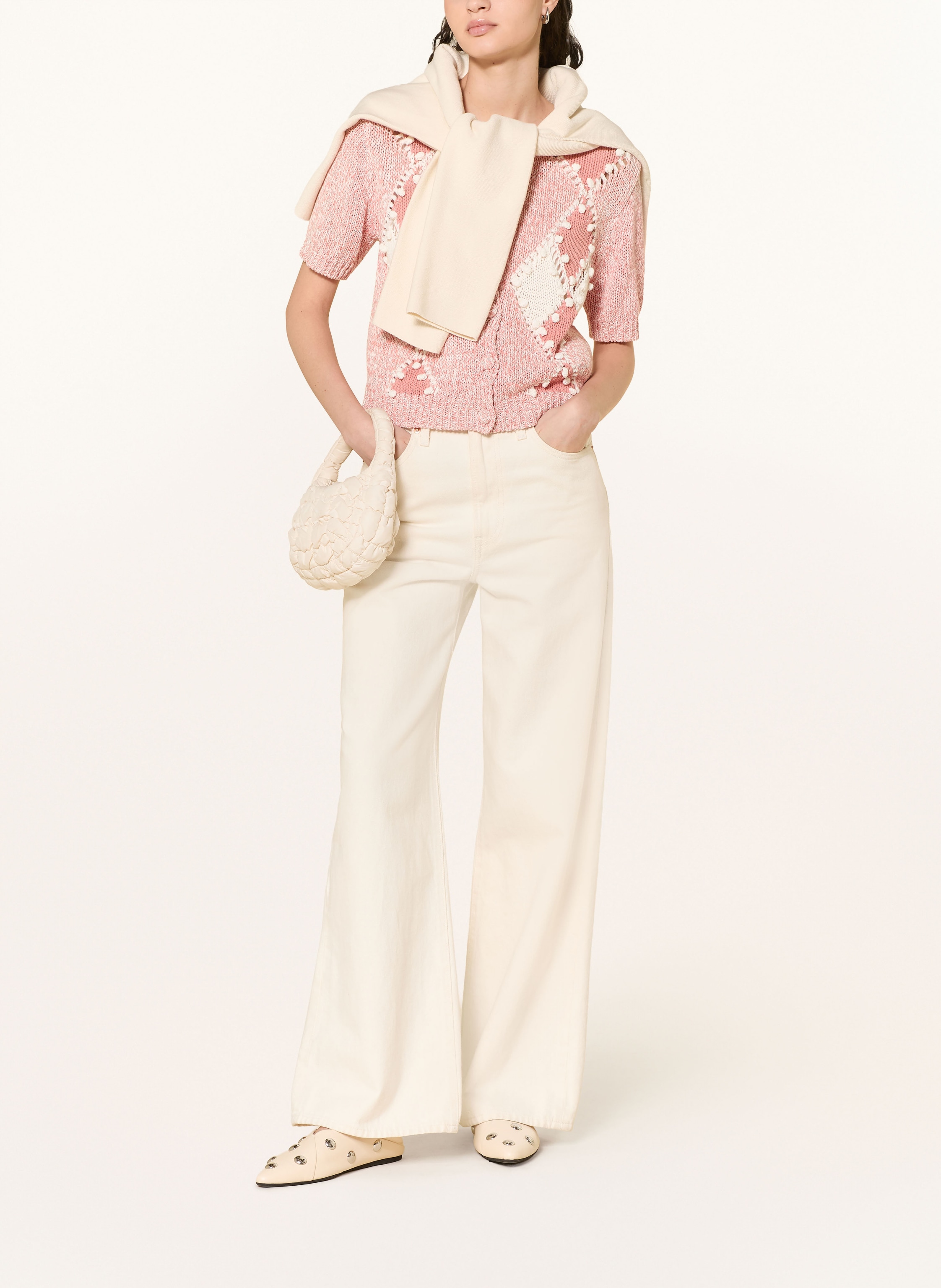 Thumbnail - Mos Mosh Strickjacke Mmelio Mit Leinen rosa