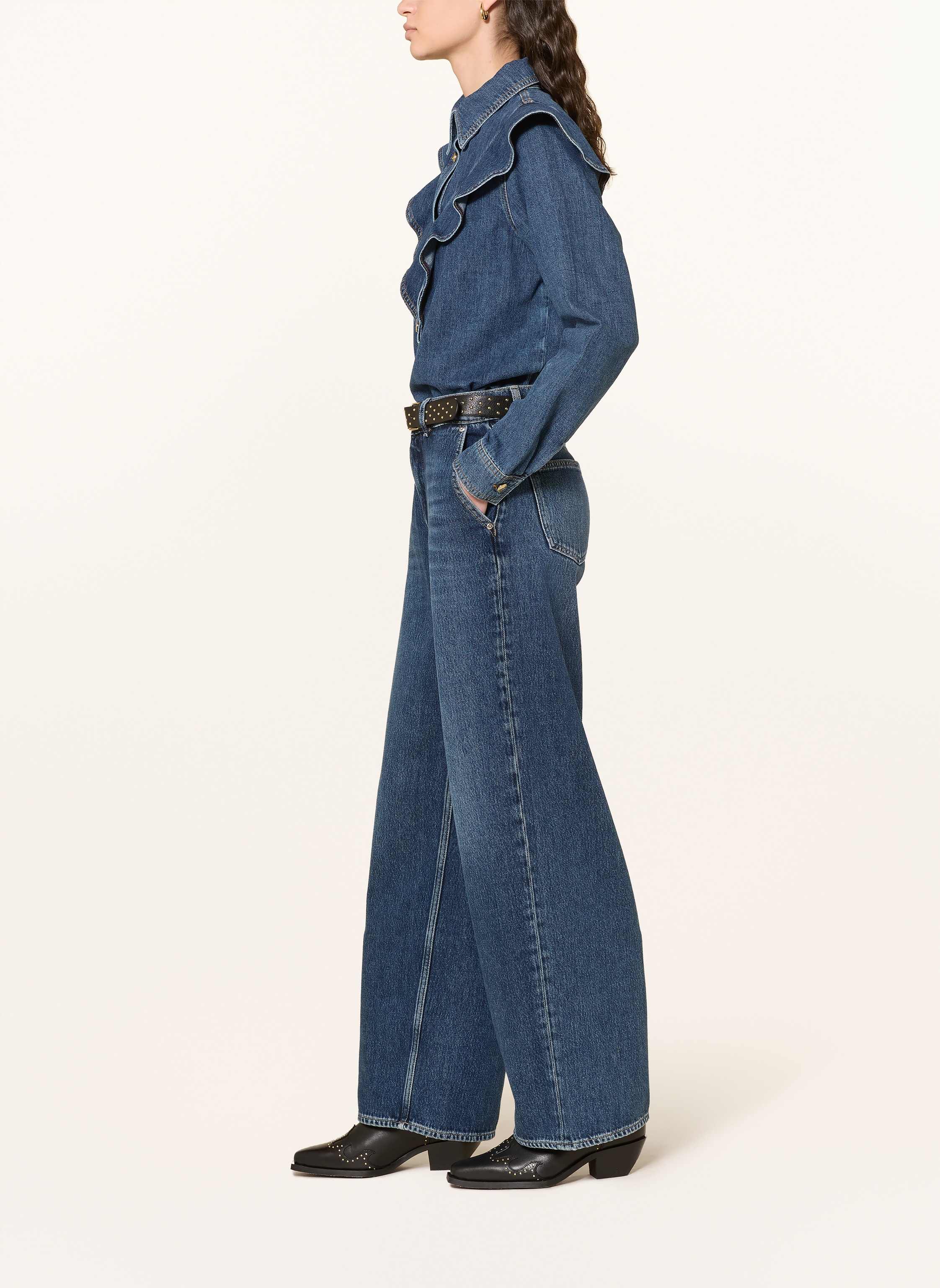 Thumbnail - Mos Mosh Wide Leg Jeans Mmdara Verneza blau