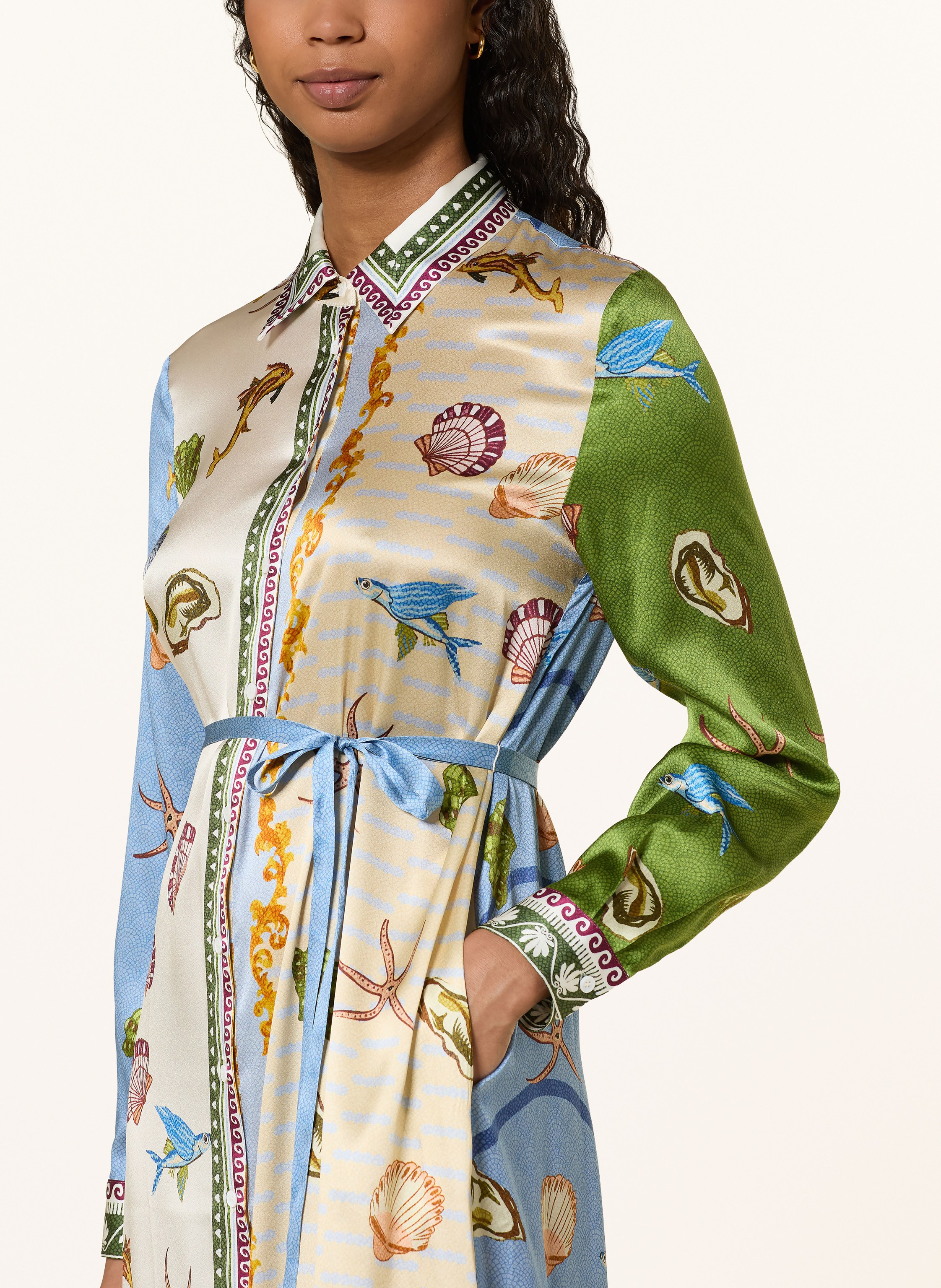 Thumbnail - Lilienfels Hemdblusenkleid Aus Seide beige