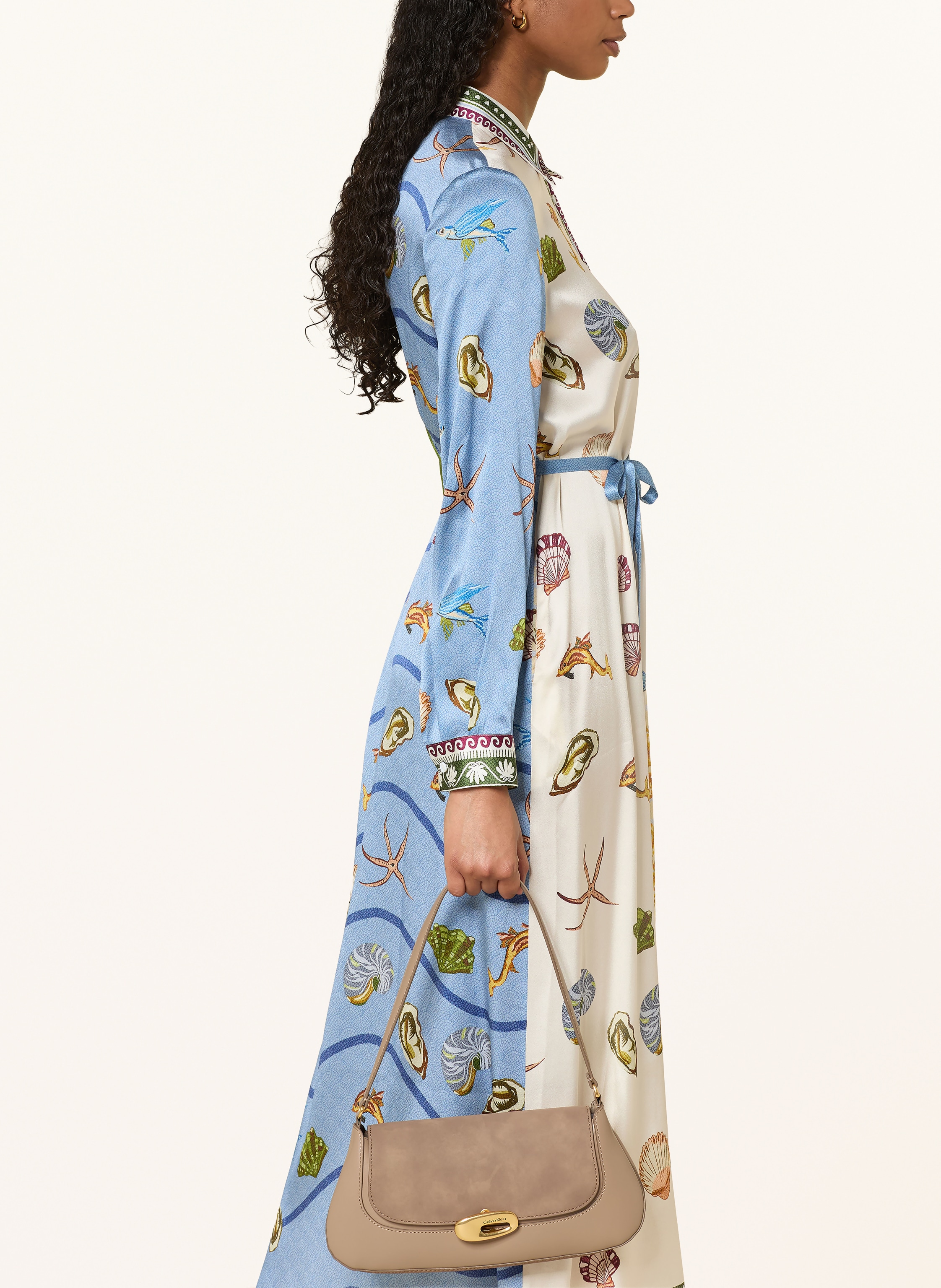 Thumbnail - Lilienfels Hemdblusenkleid Aus Seide beige