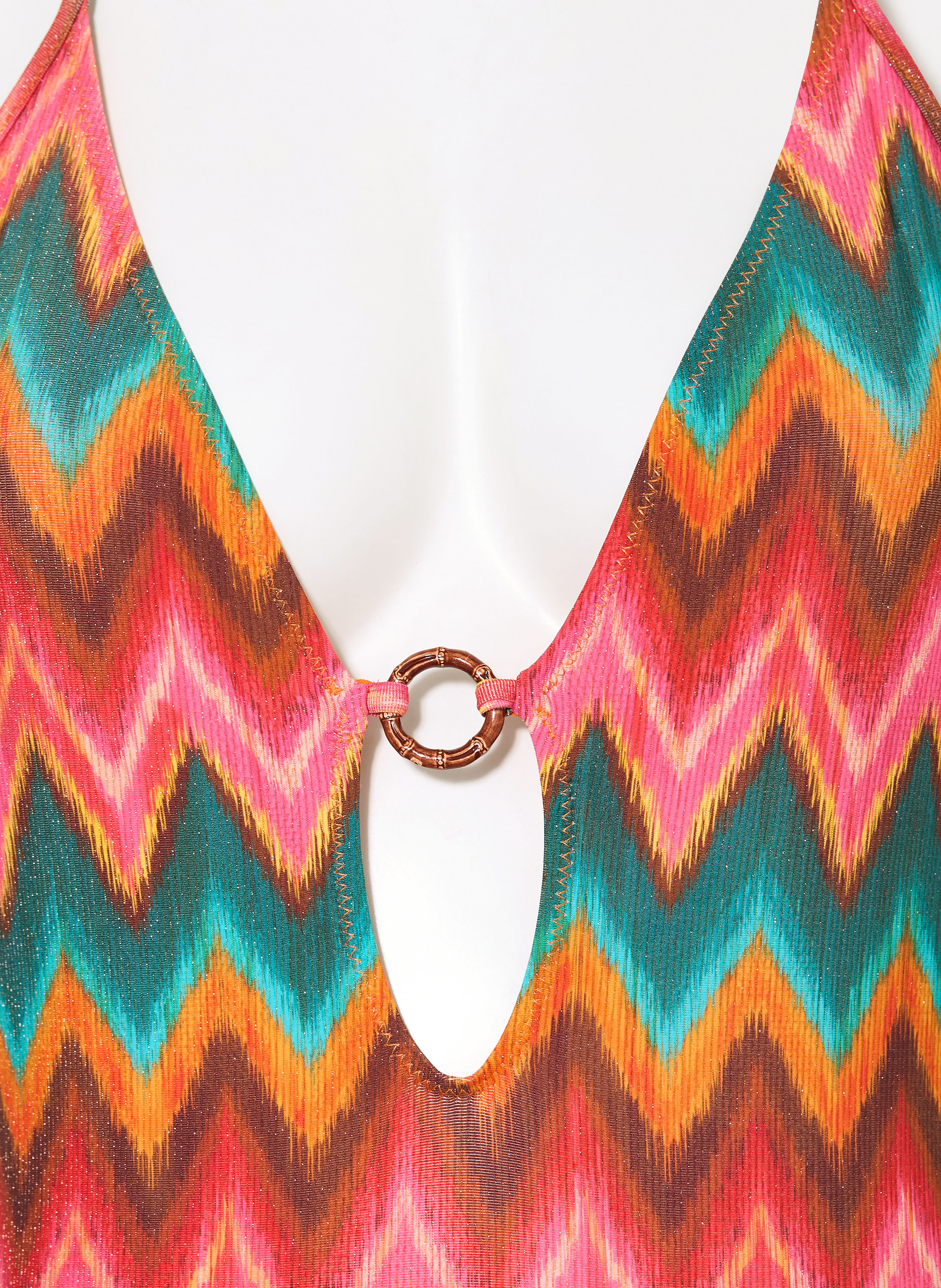 Thumbnail - Banana Moon Neckholder-Badeanzug Mirelo Nalika Mit Glitzergarn orange