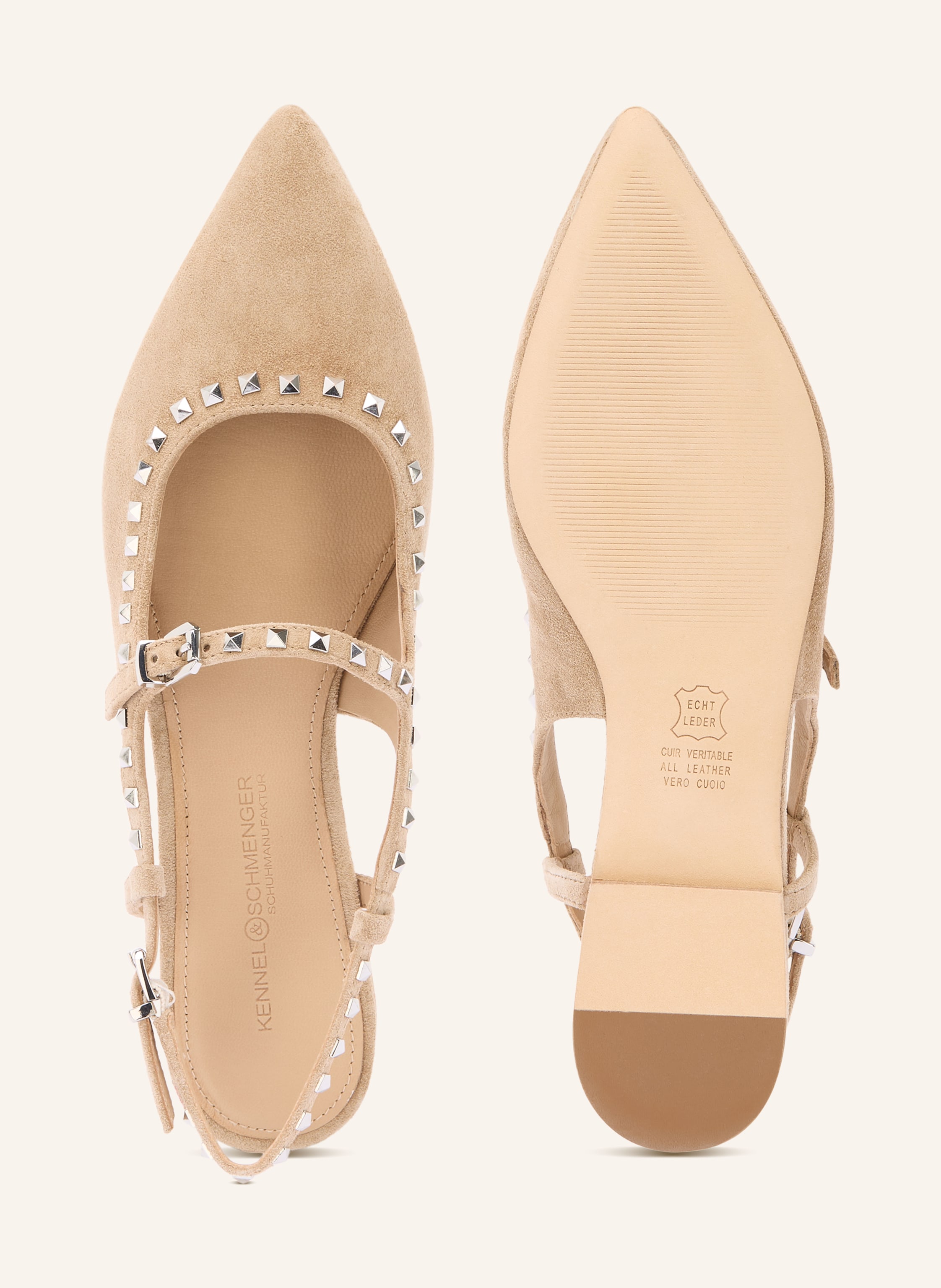 Thumbnail - Kennel & Schmenger Slingpumps Greta Mit Nieten beige