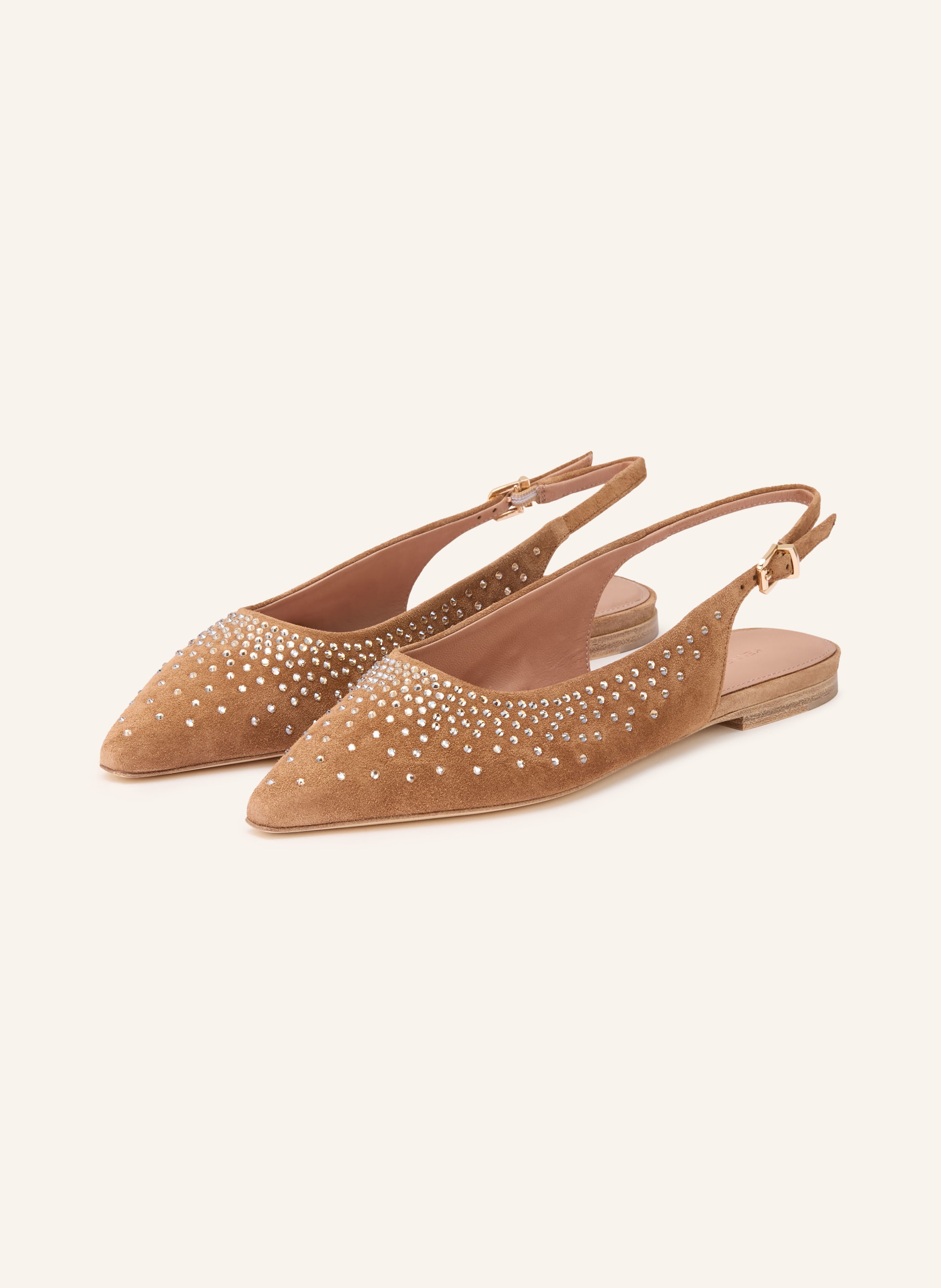 Kennel & Schmenger Slingballerinas Nika Mit Schmucksteinen beige
