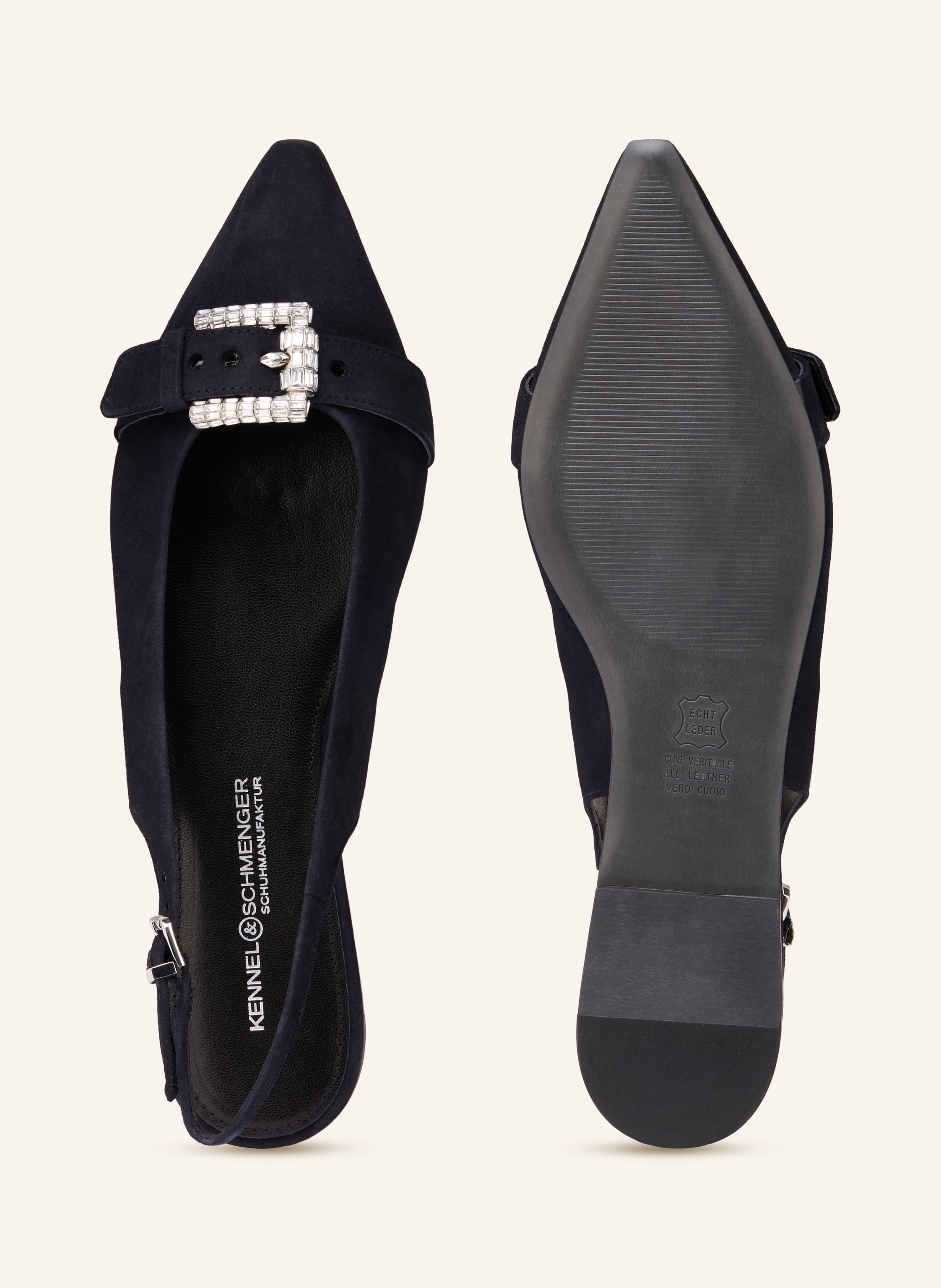 Thumbnail - Kennel & Schmenger Slingballerinas Nika Mit Schmucksteinen blau