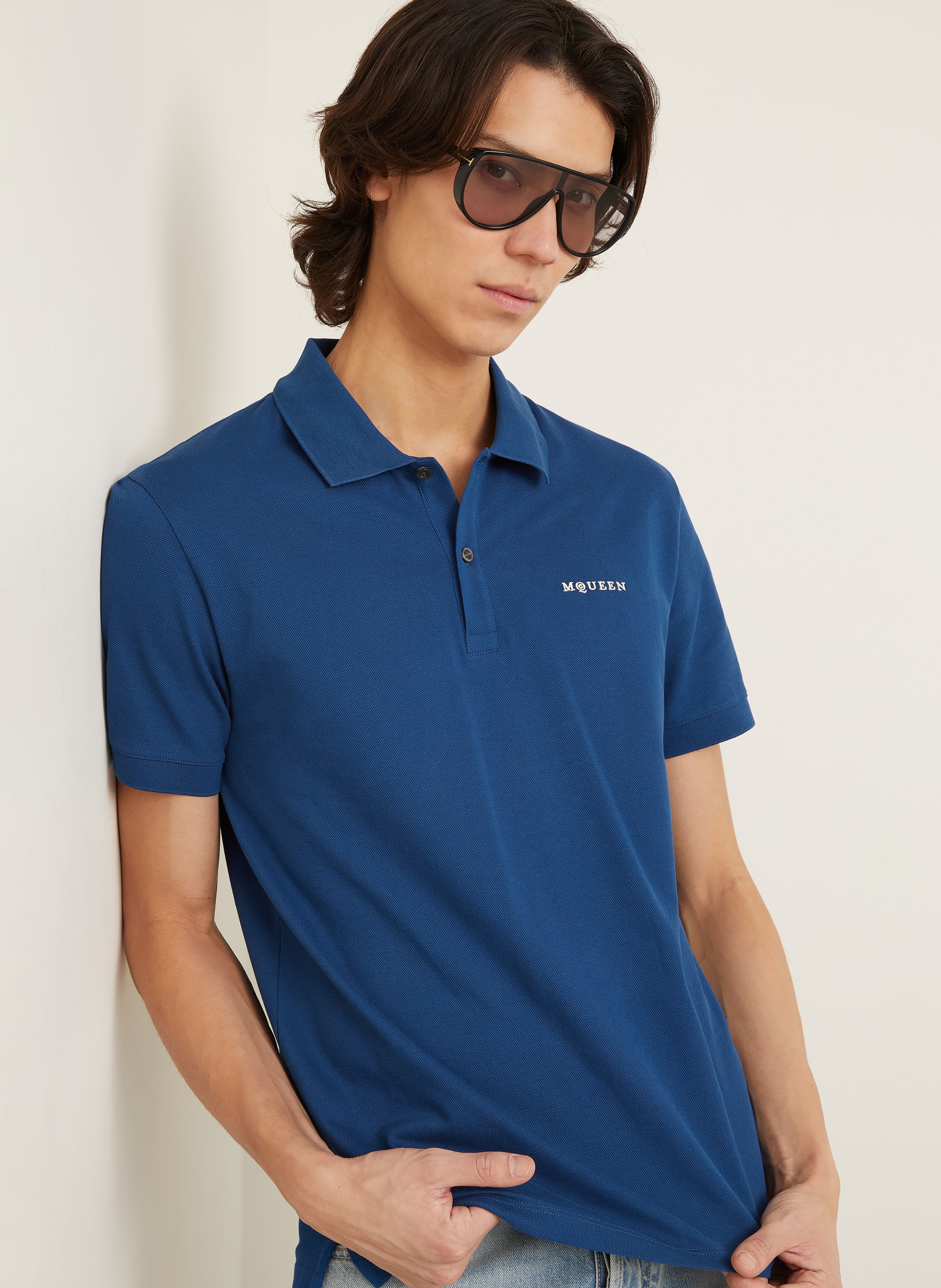 Thumbnail - Mcqueen Piqué-Poloshirt blau