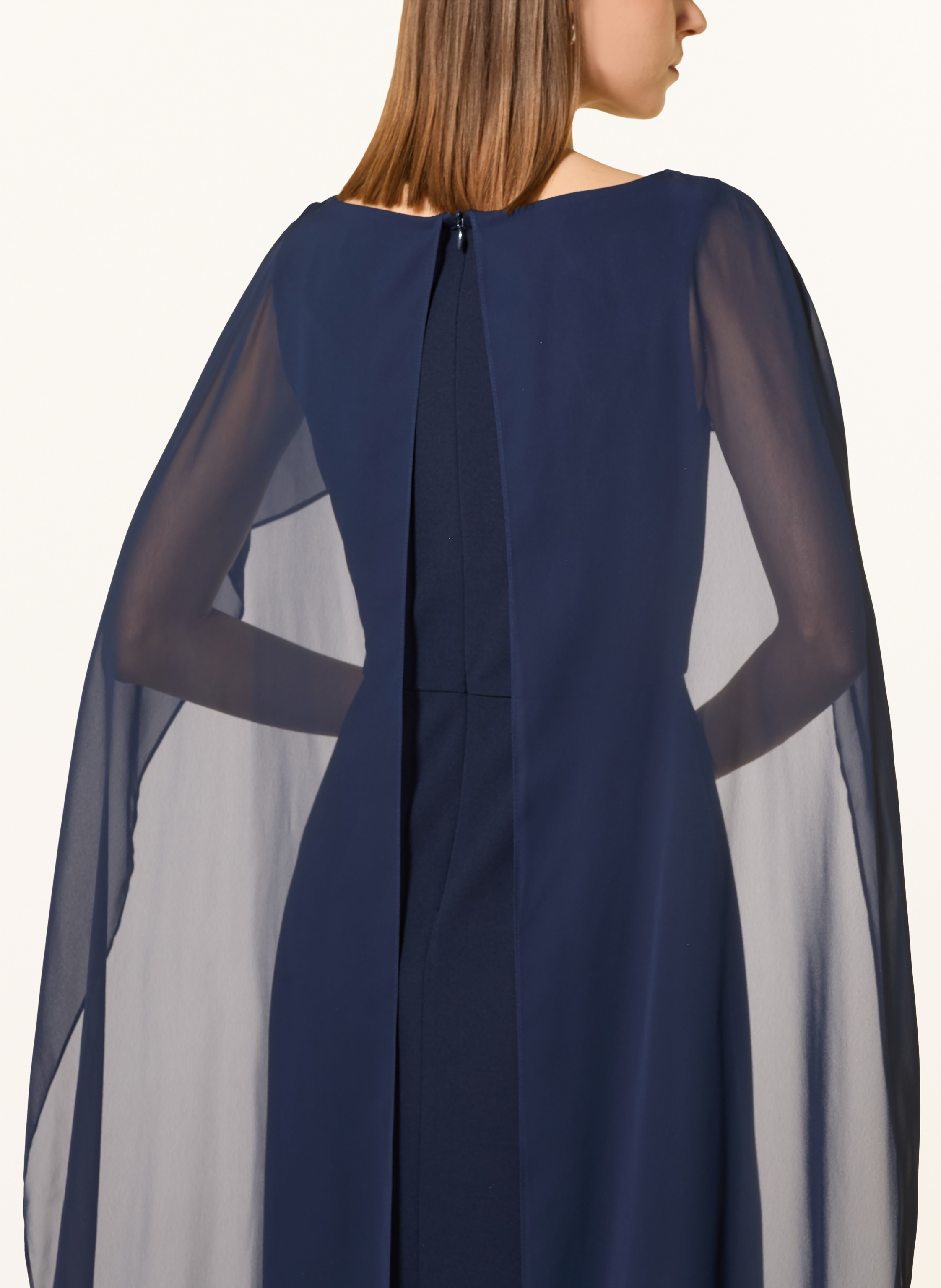 Thumbnail - Swing Abendkleid Im Materialmix blau