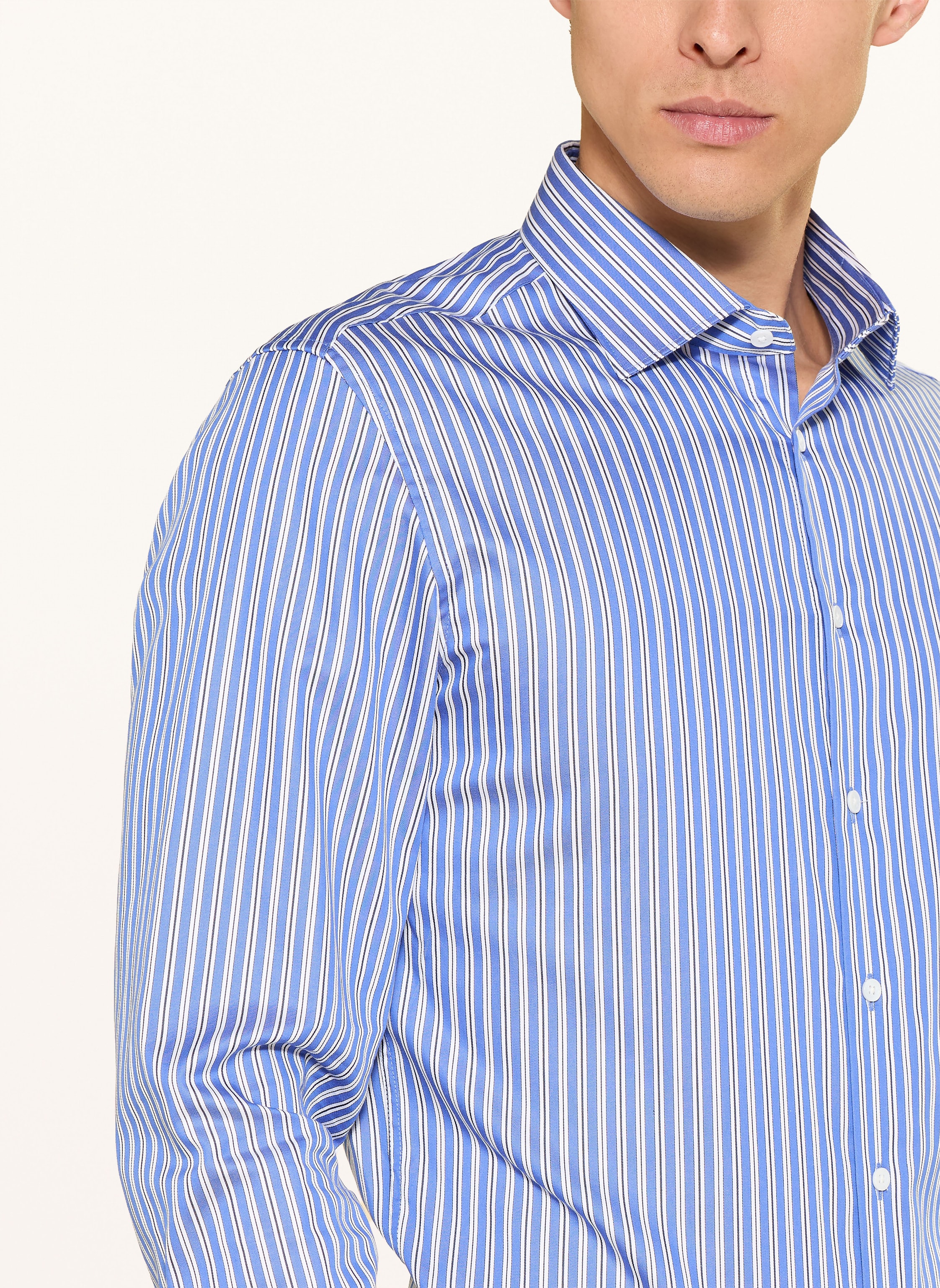 Thumbnail - Seidensticker Satinhemd Slim Fit blau