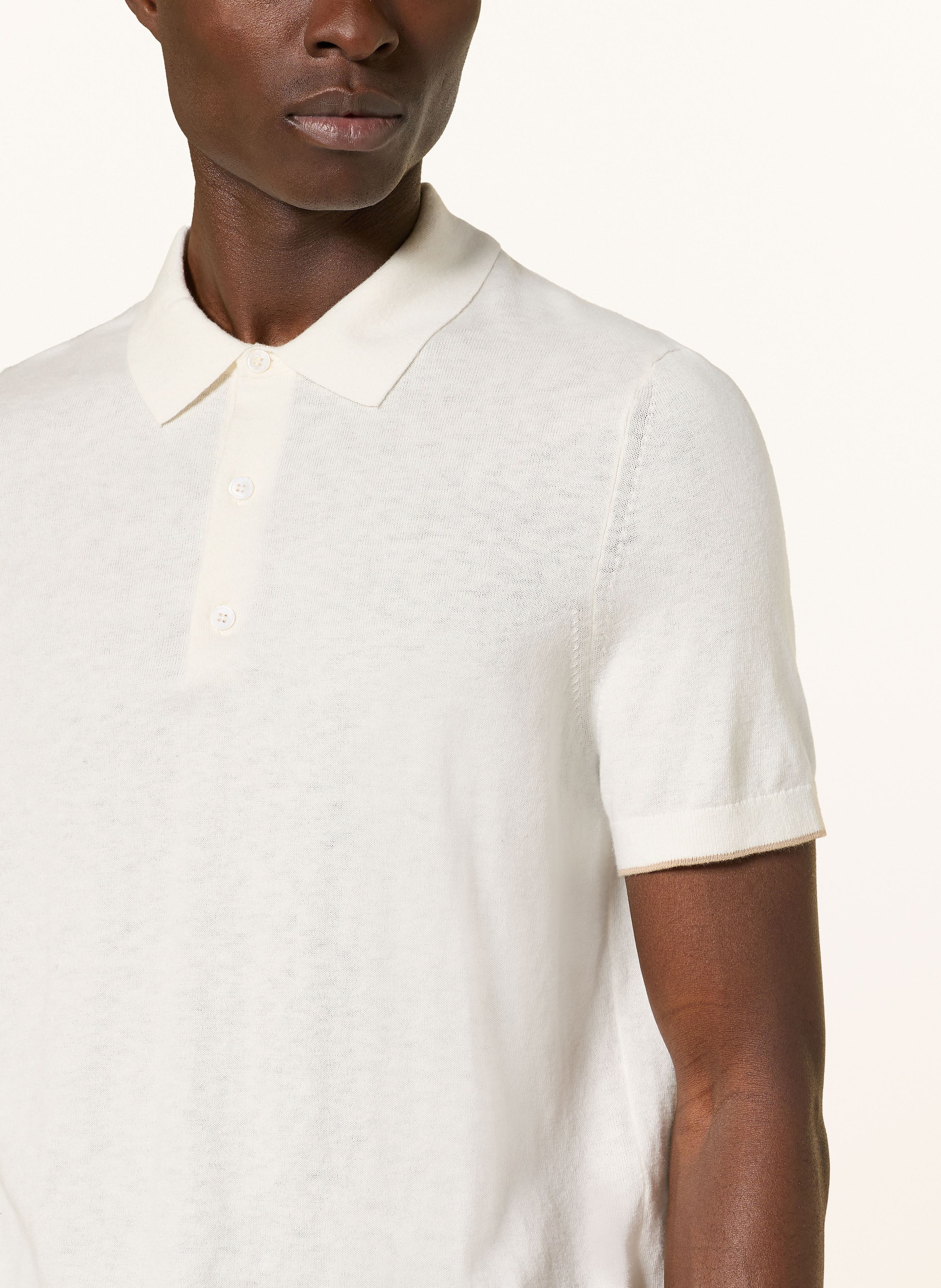 Thumbnail - Windsor. Strick-Poloshirt Cashmilo weiss