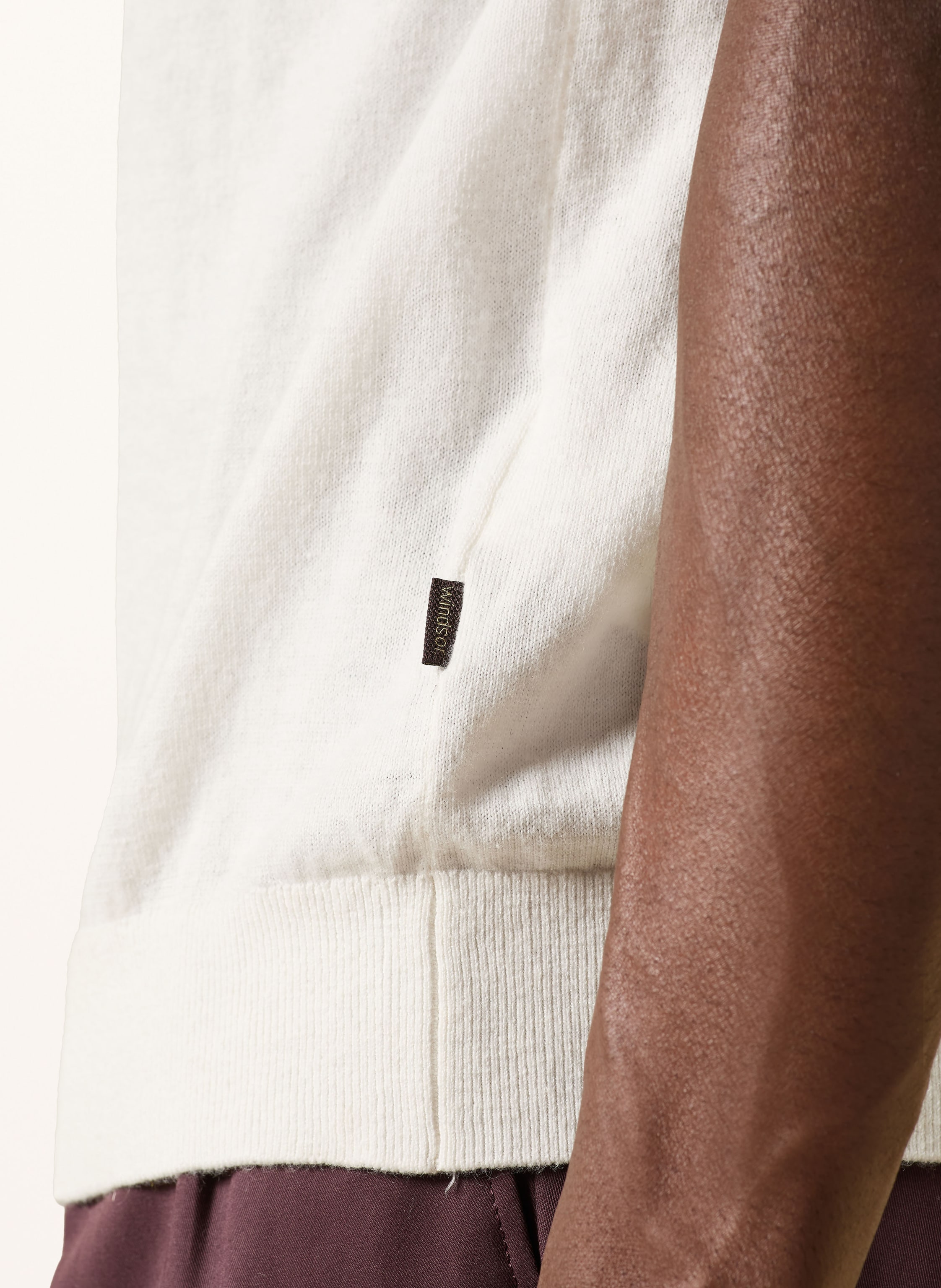 Thumbnail - Windsor. Strick-Poloshirt Cashmilo weiss