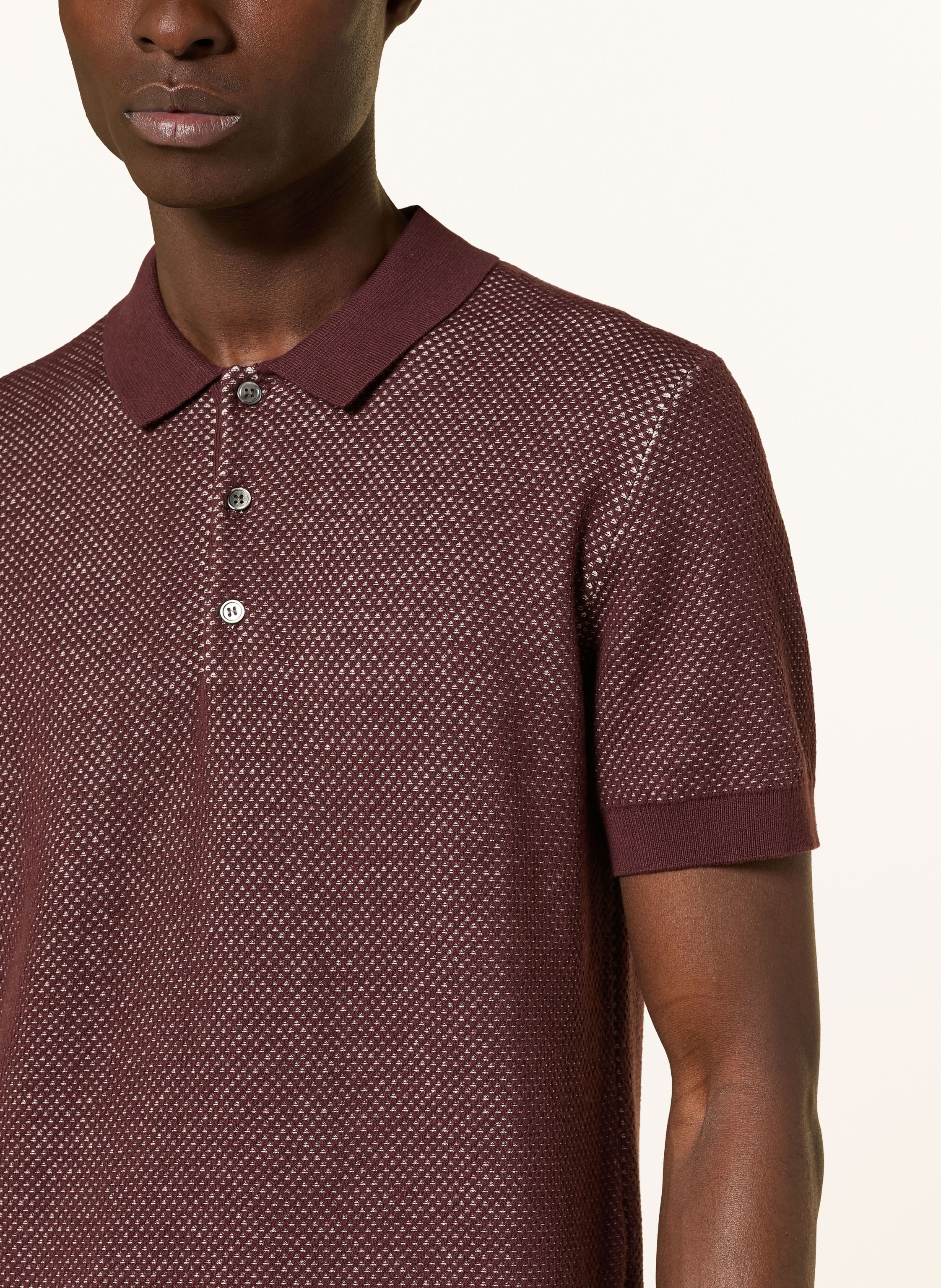 Thumbnail - Windsor. Strick-Poloshirt Cashmilo rot