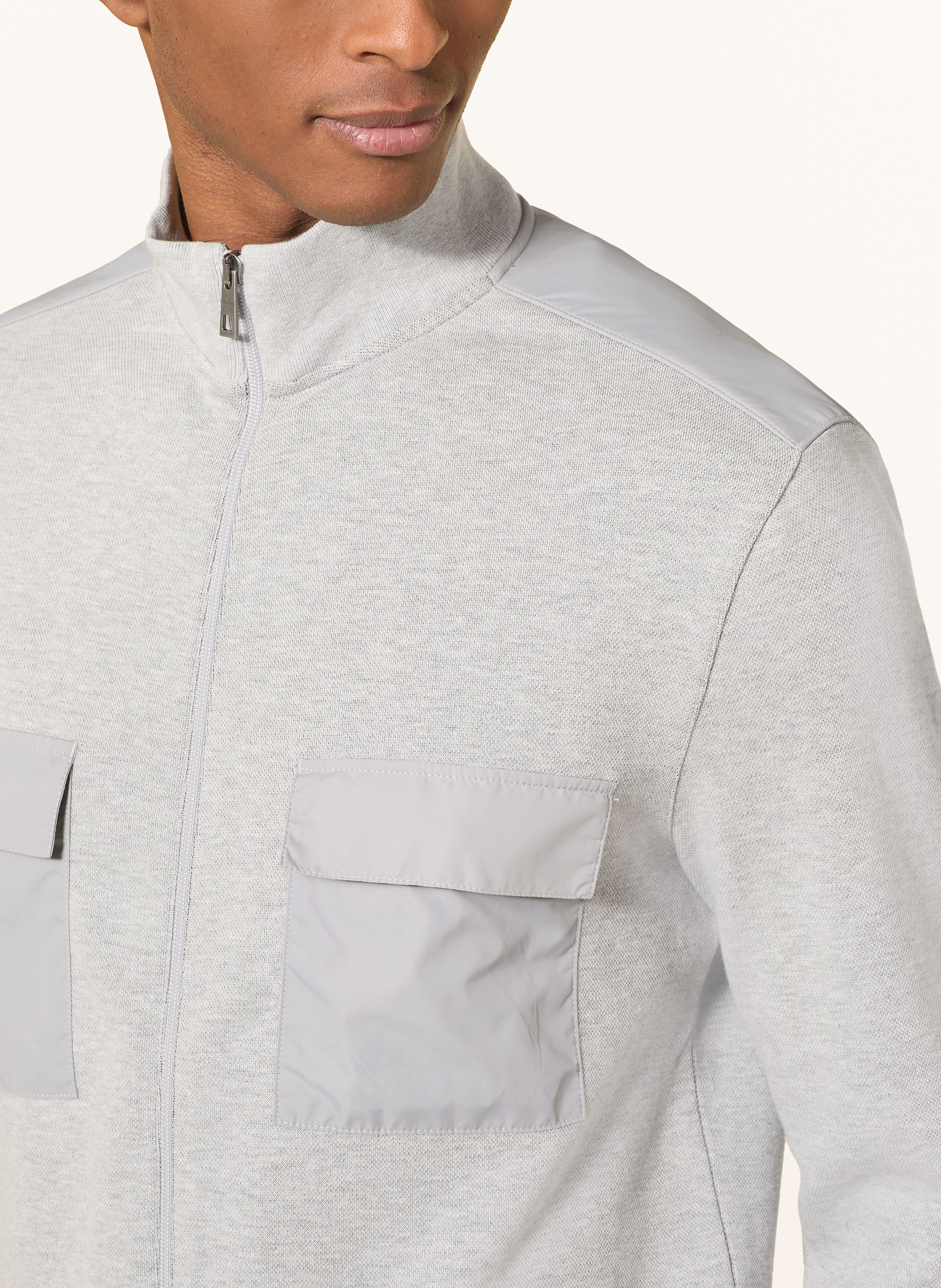 Thumbnail - Maerz Muenchen Sweatjacke Im Materialmix grau