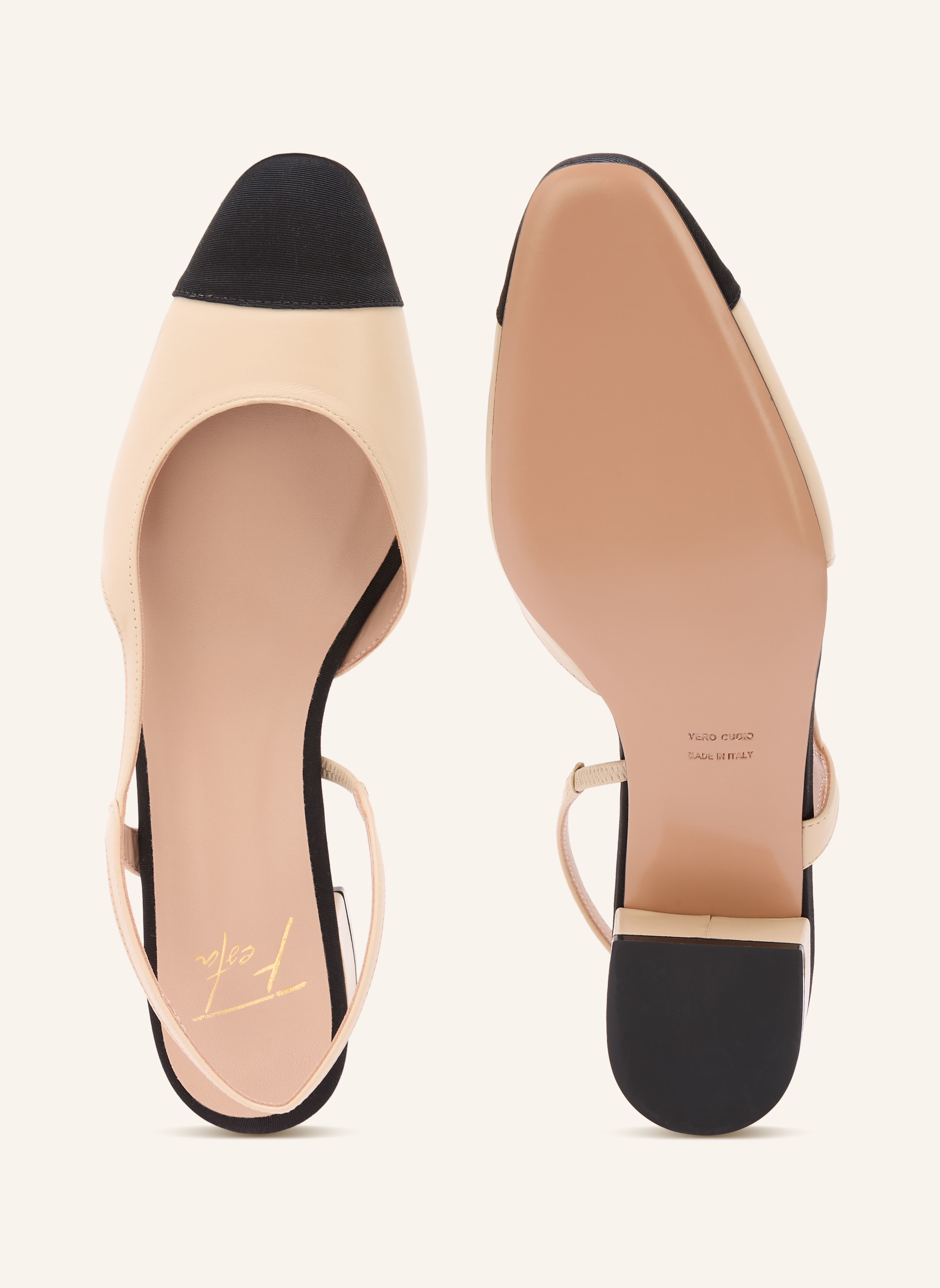 Thumbnail - Festa Slingpumps Rosette beige